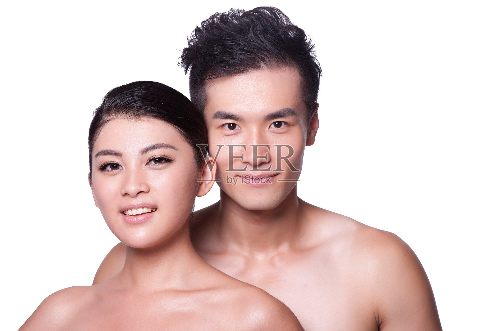 年轻情侣妆面照片摄影图片