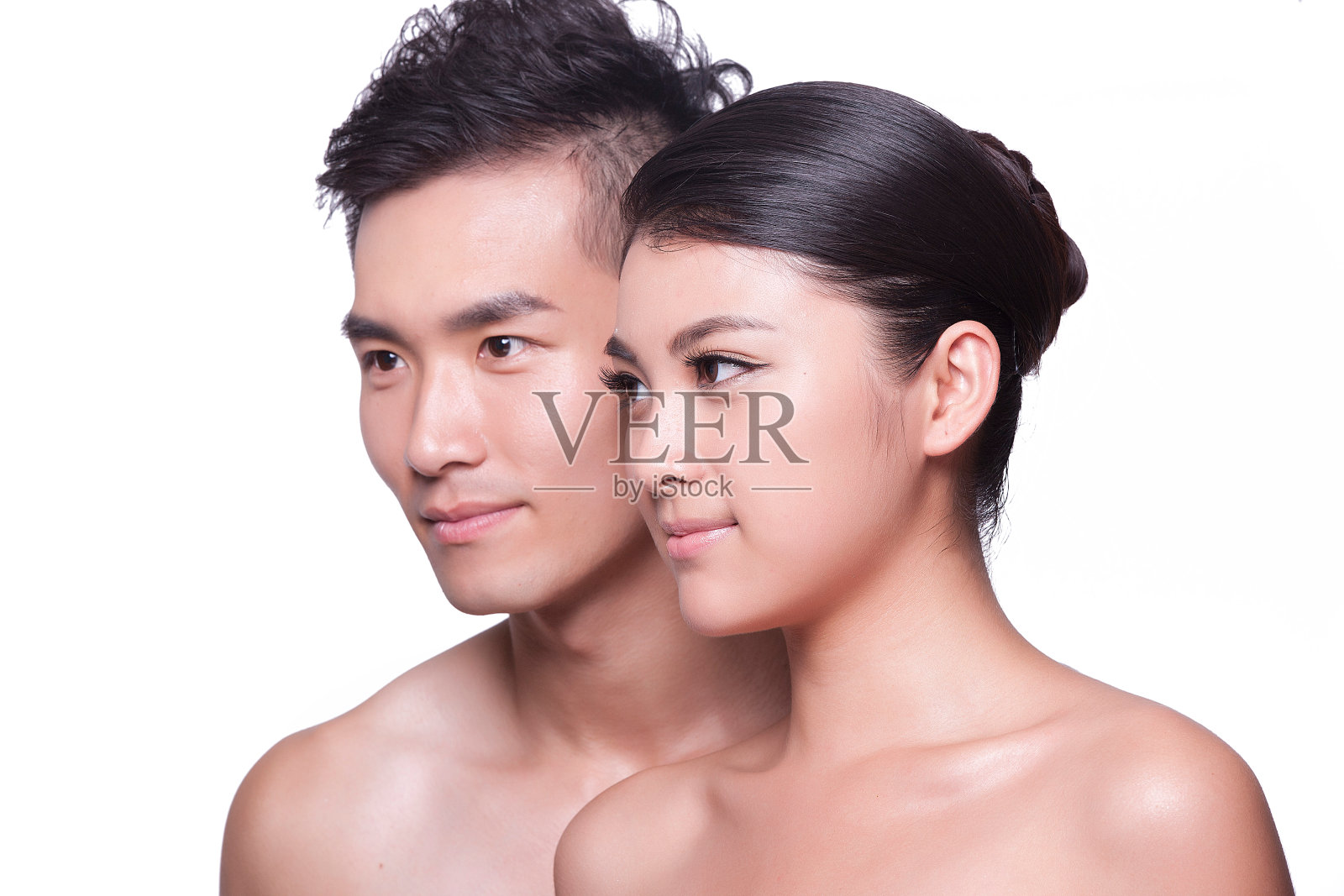 年轻情侣妆面照片摄影图片