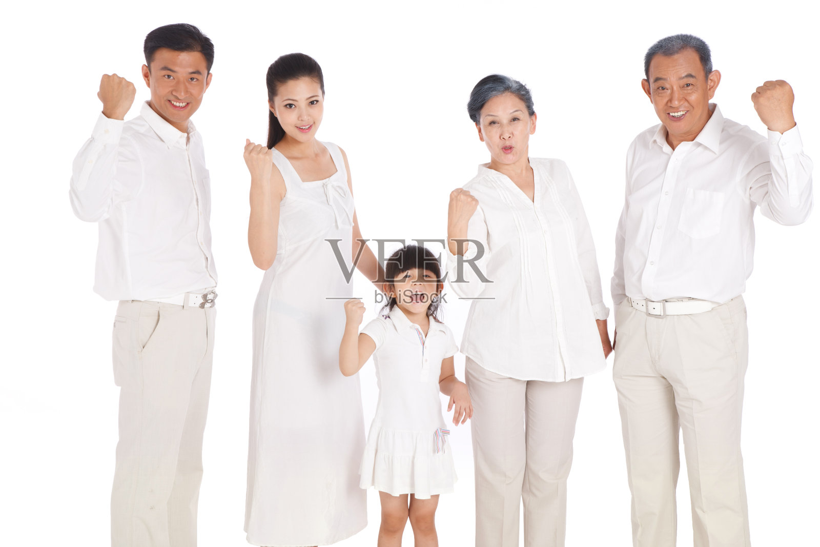 一家五口全家福照片摄影图片