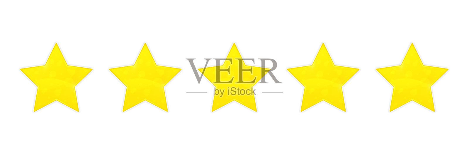 黄色闪烁的星辰。评级。矢量插图与下降的阴影在背景上。设计元素图片