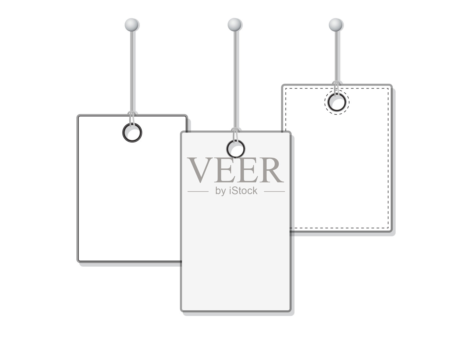 三个白色的价签。向量的标签模板插画图片素材