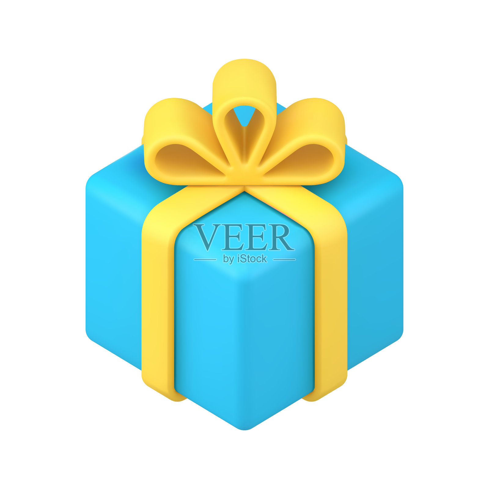 礼盒与弓的节日祝贺3d图标矢量插图插画图片素材