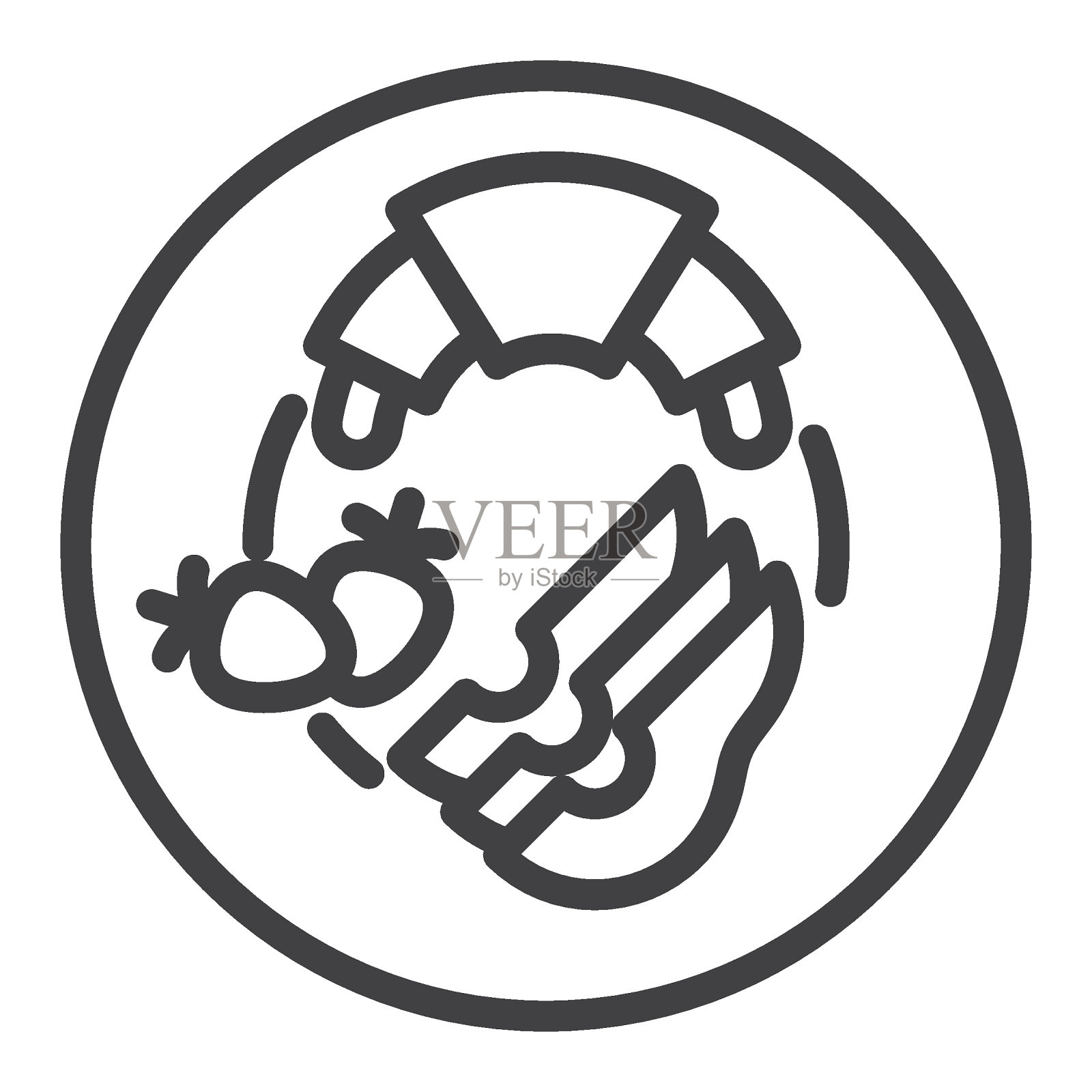 素食早餐盘线图标图标素材