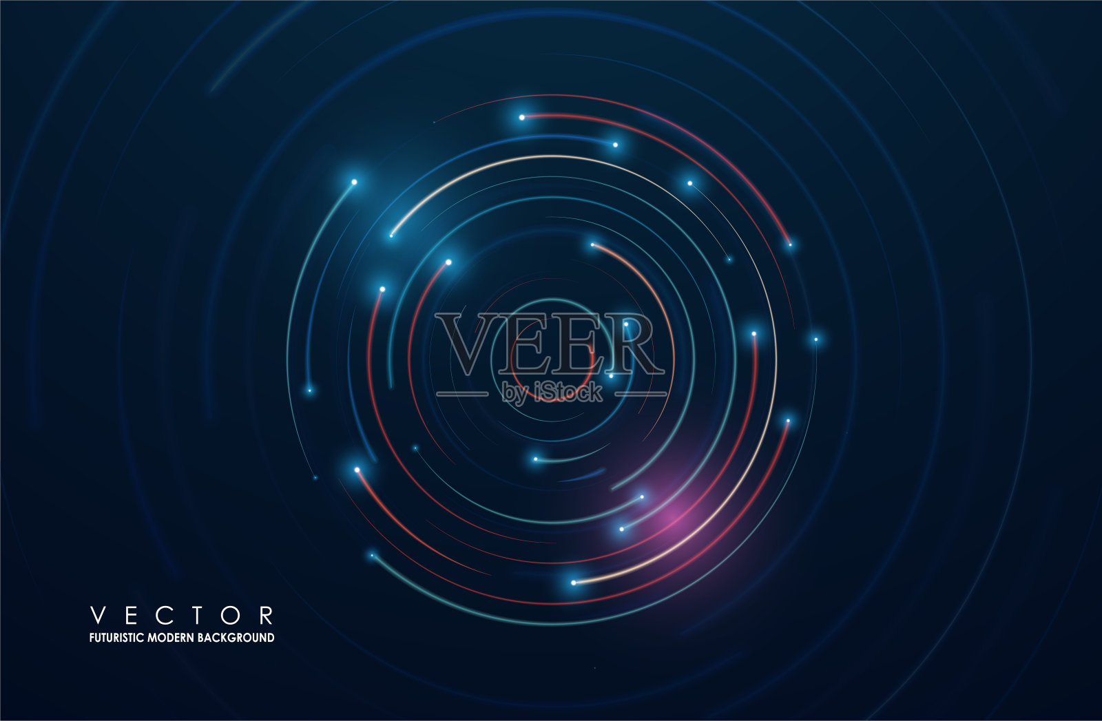 抽象未来模糊圆插画图片素材