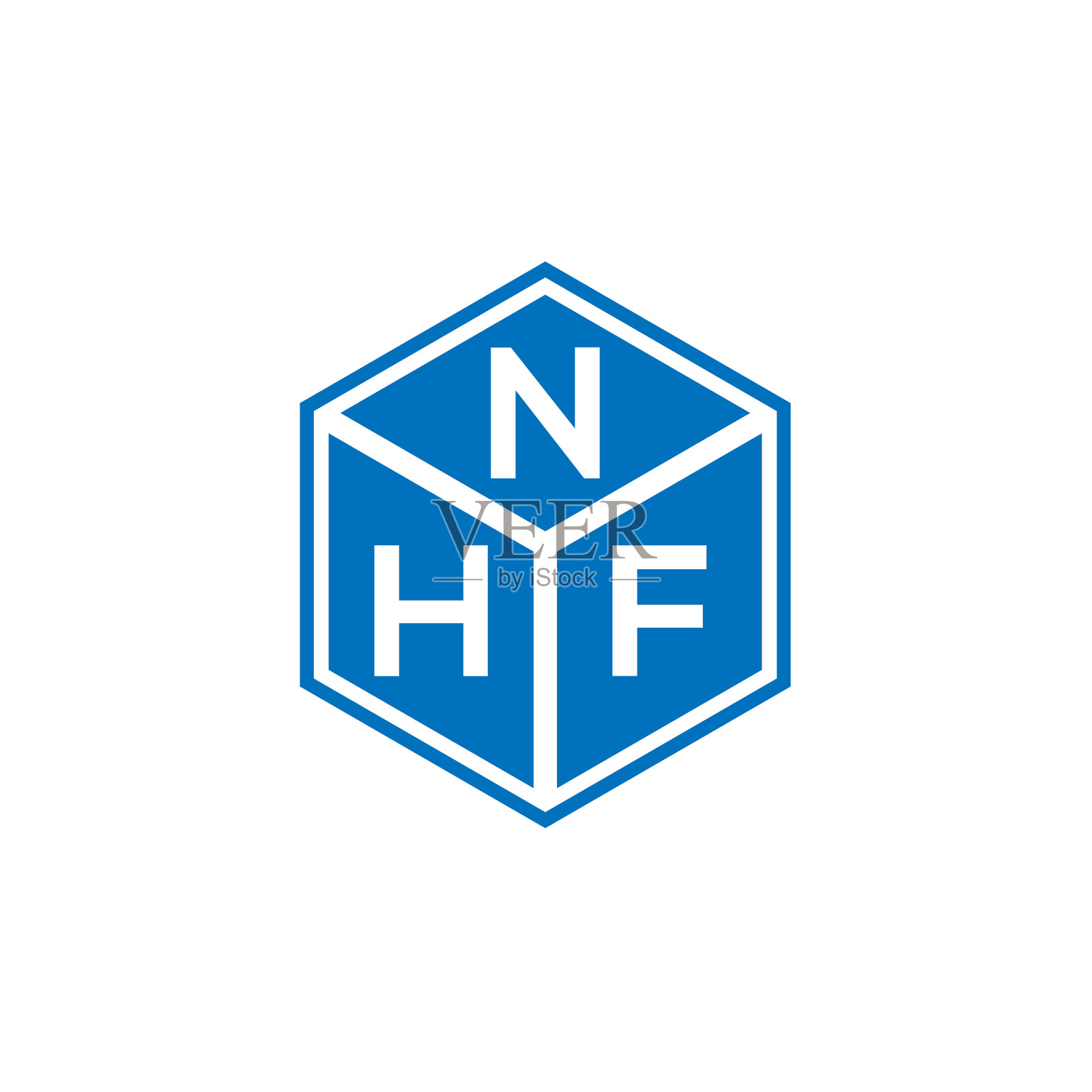 NHF字母标志设计在黑色背景NHF插画图片素材