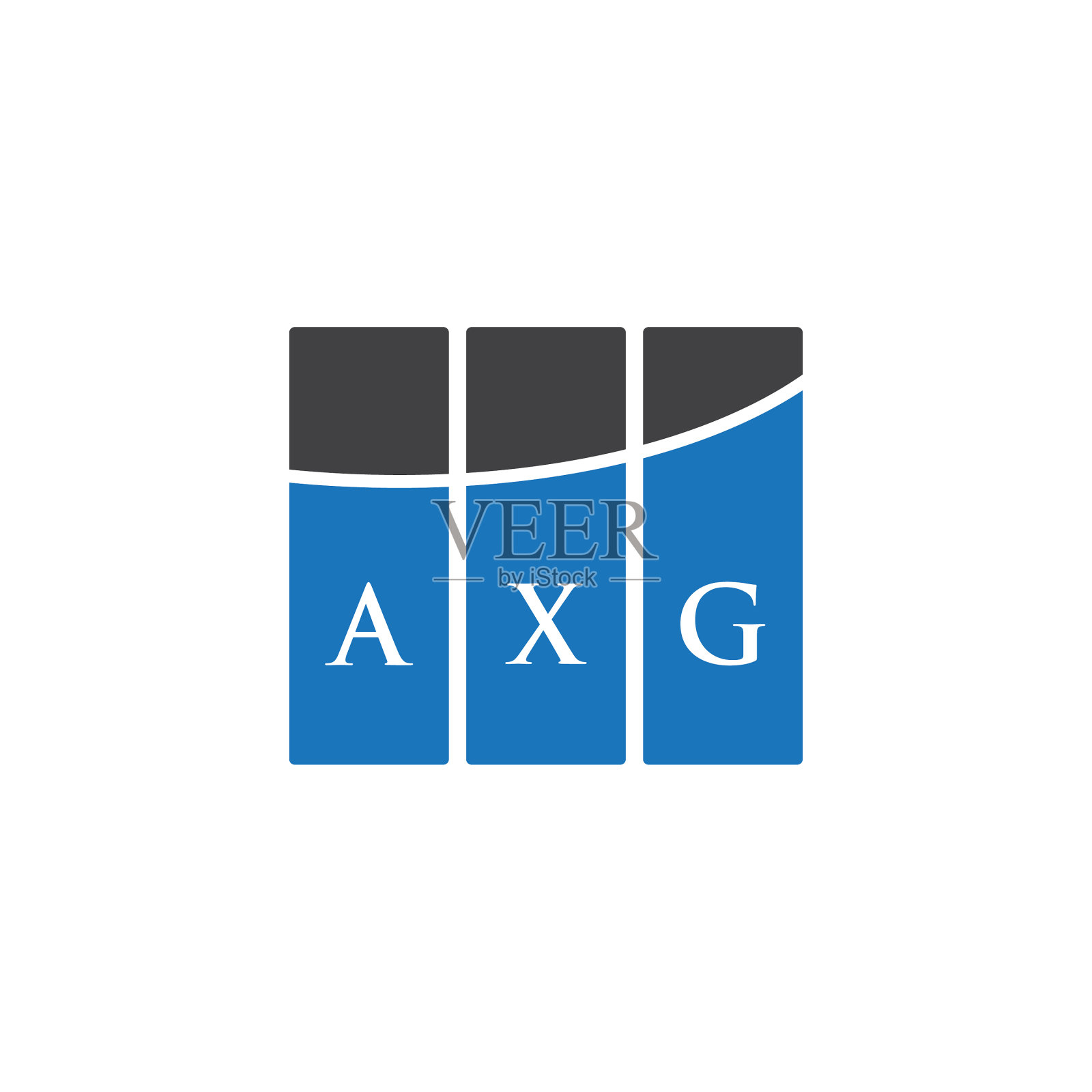 Axg字母标志设计在黑色背景Axg图标素材