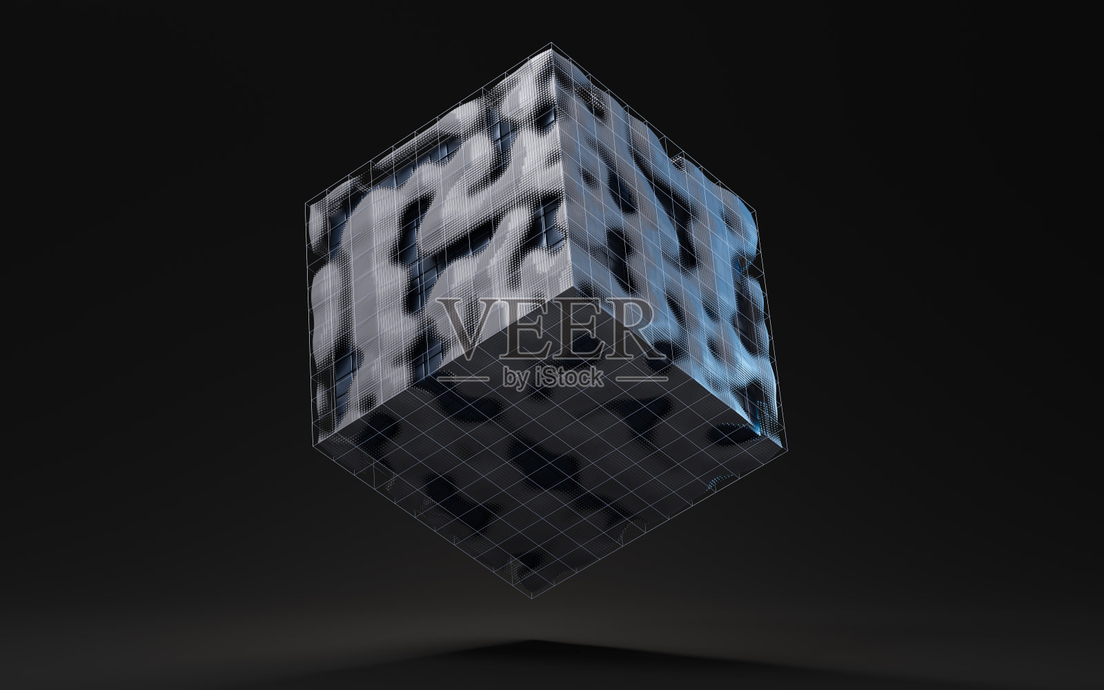 抽象立方体形状,立方体几何,三维渲染。照片摄影图片