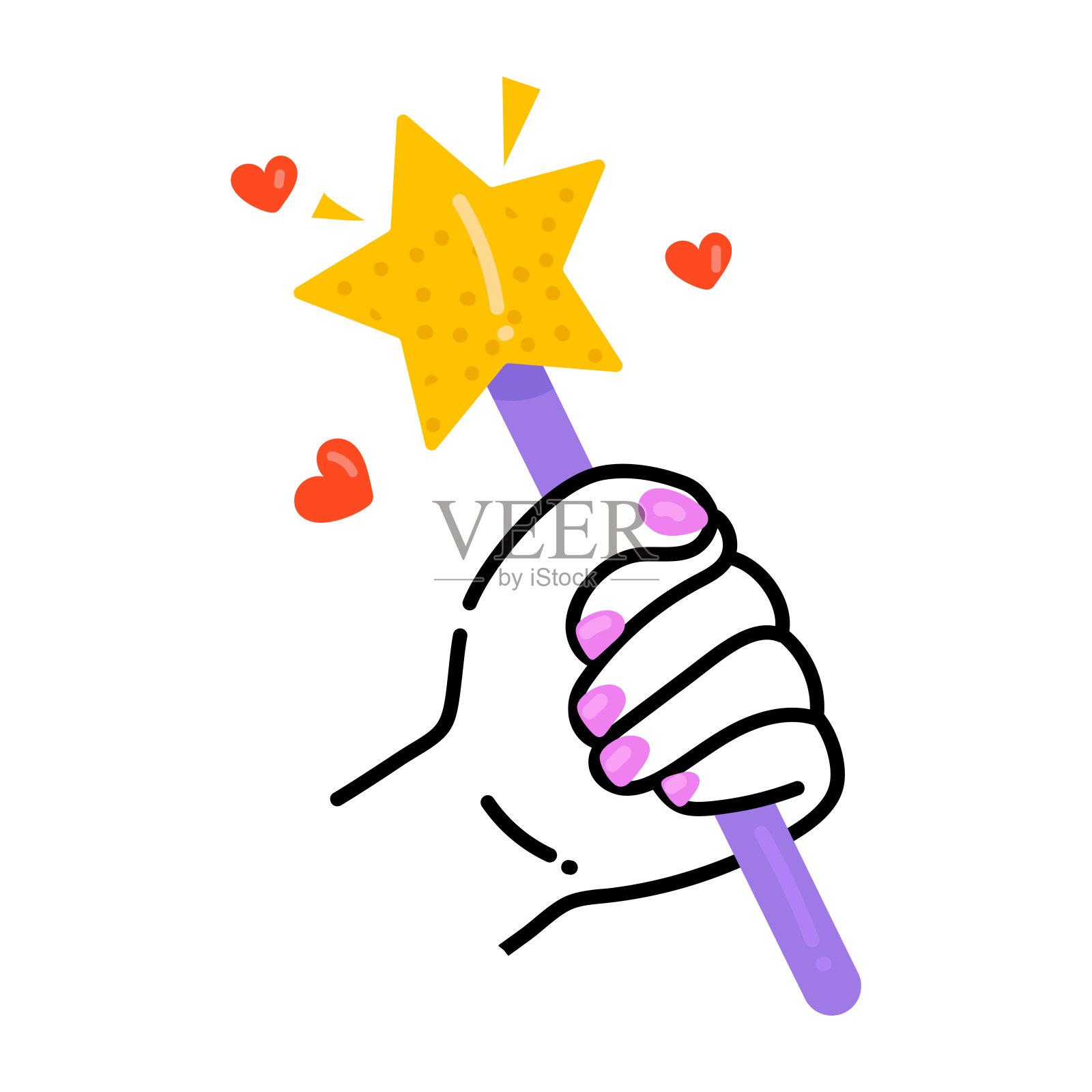 爱的魔法插画图片素材