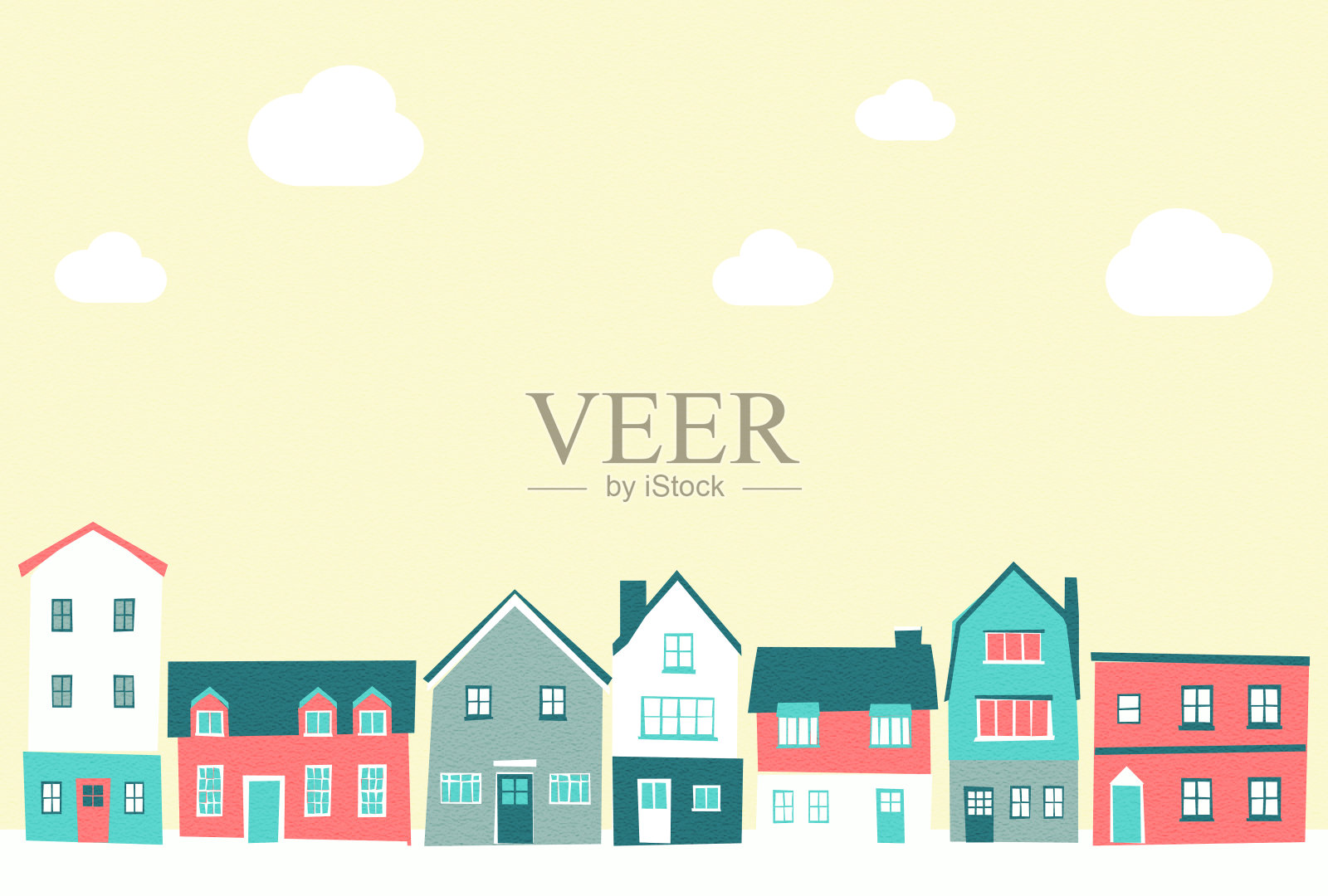 可爱和简单的欧洲风格插图插画图片素材