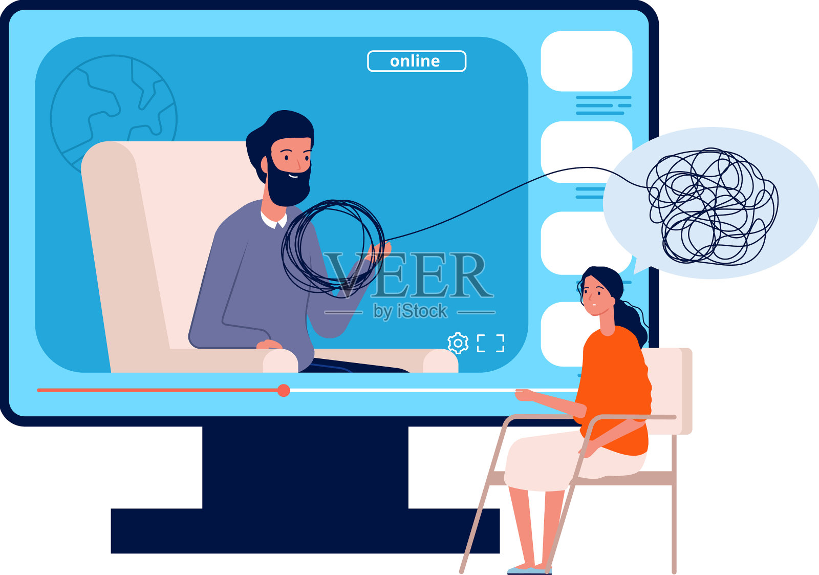 在线心理治疗心理咨询设计元素图片