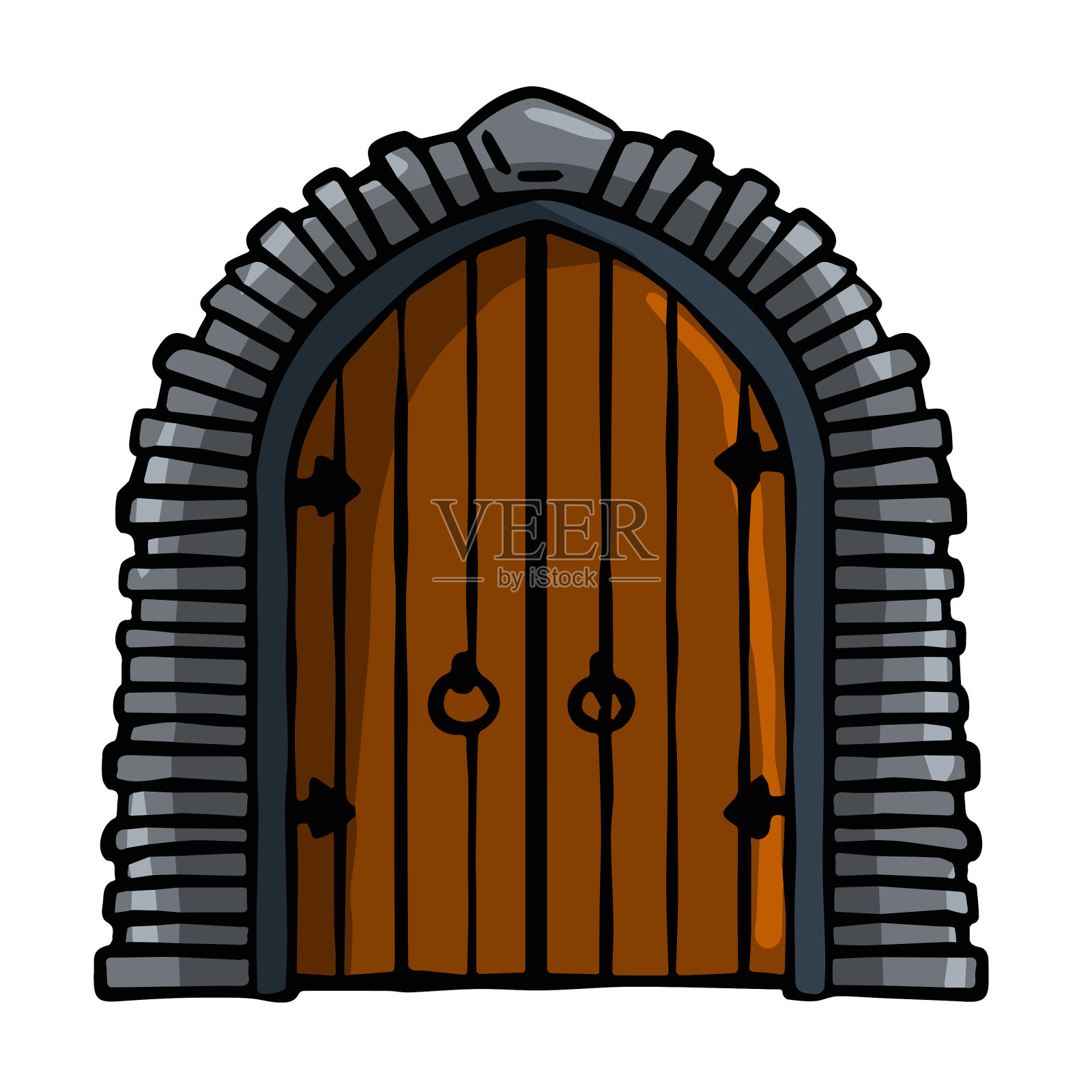 古老的城堡木门设计元素图片