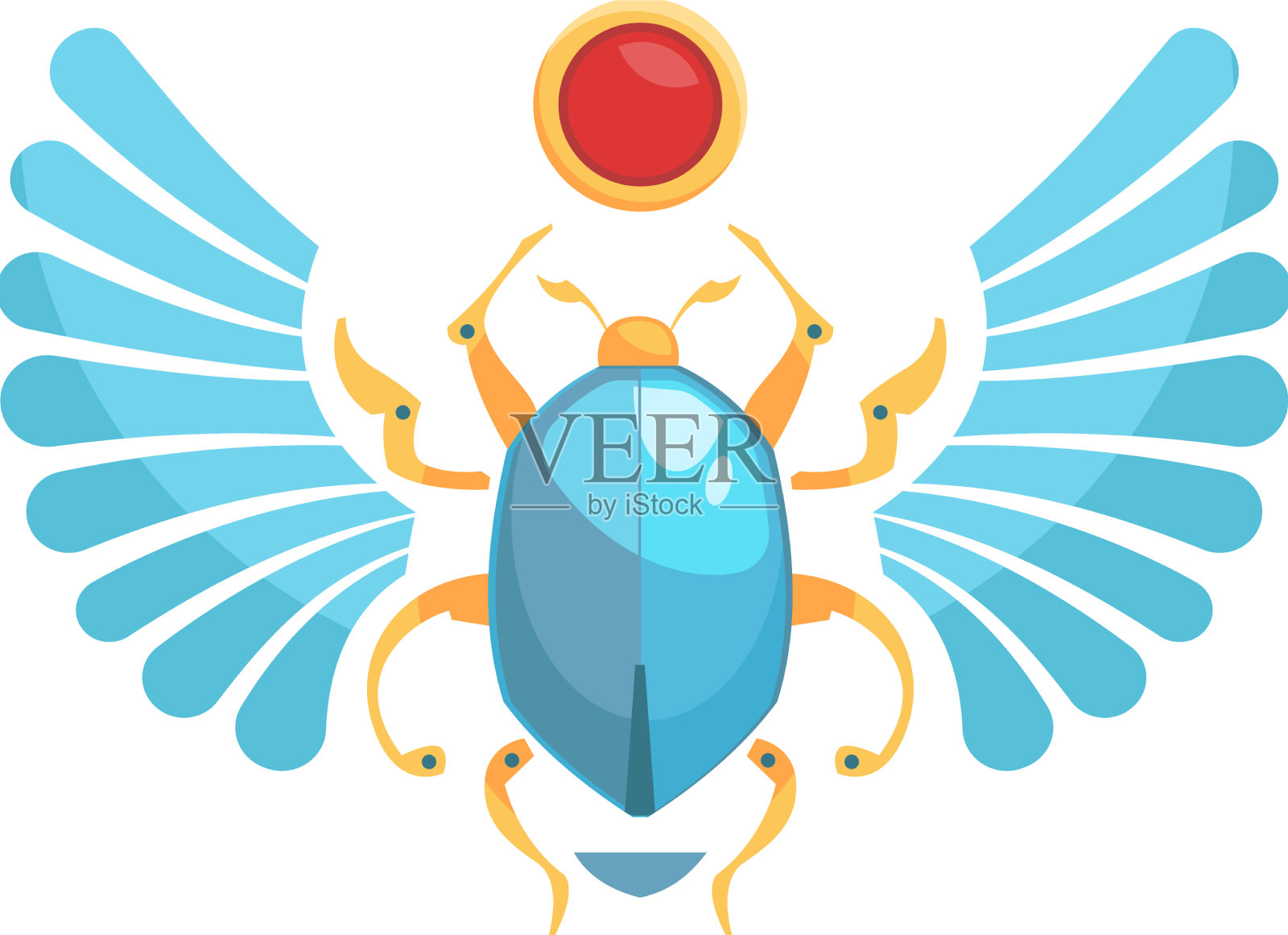 埃及虫徽组成设计元素图片