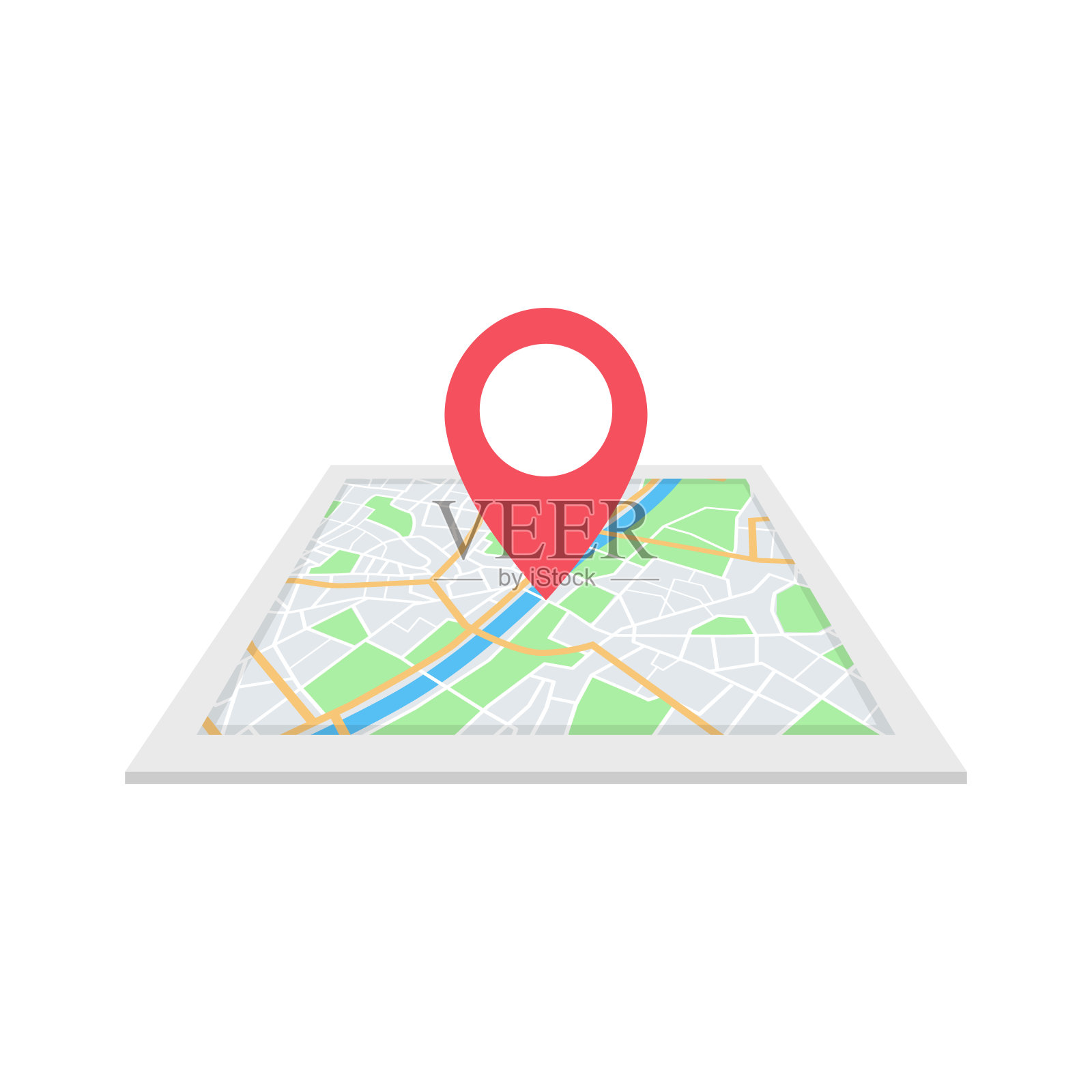 带有导航的城市地图。寻找方法概念。向量。插画图片素材