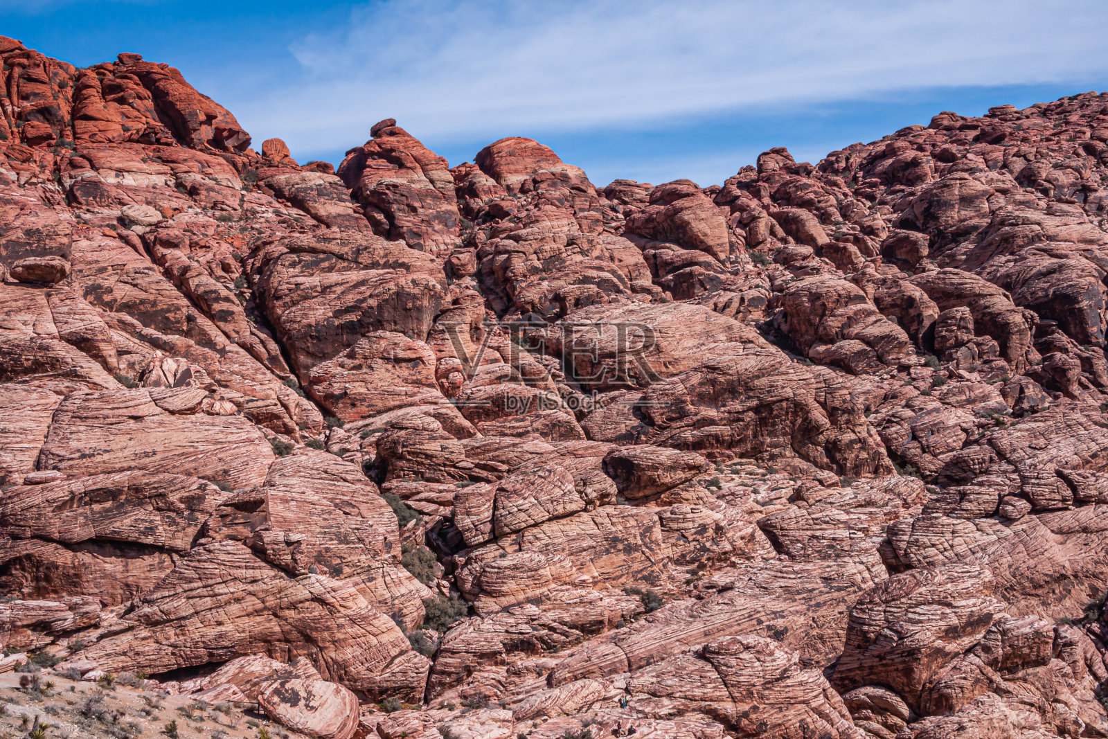 美国内华达州红岩峡谷山侧翼凹凸面照片摄影图片