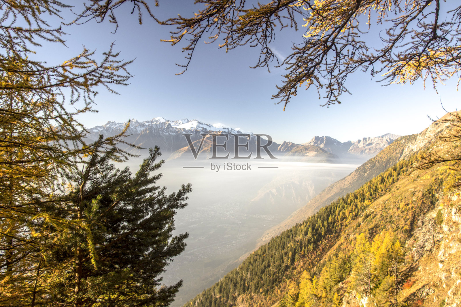 鸟瞰喜马拉雅山,春日美景照片摄影图片