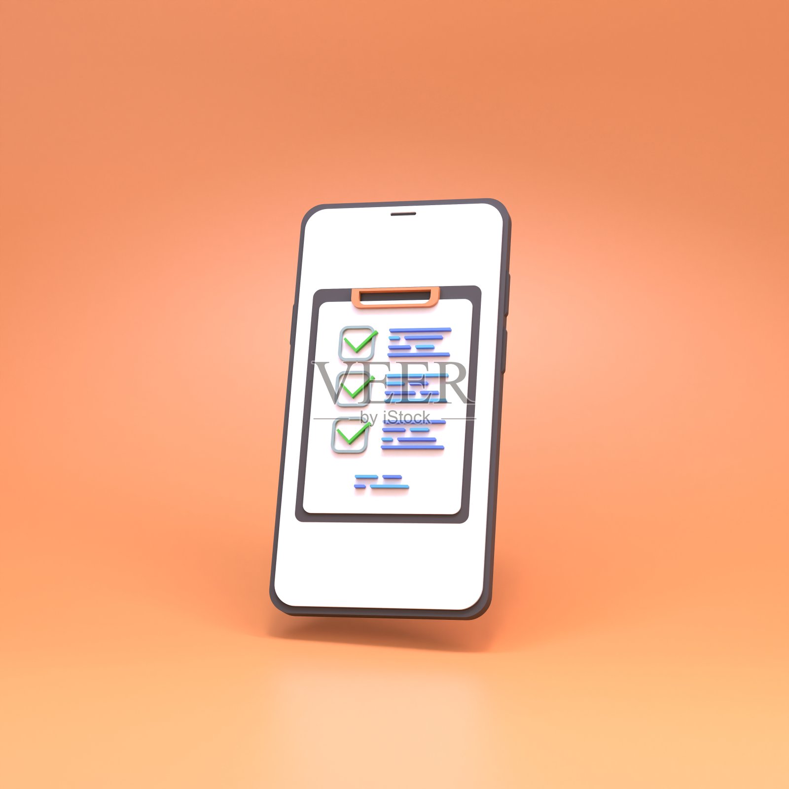 填写完整的表格和电话。3 d渲染。照片摄影图片