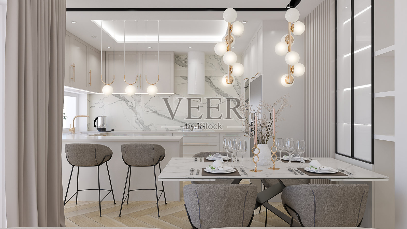 现代厨房照片摄影图片