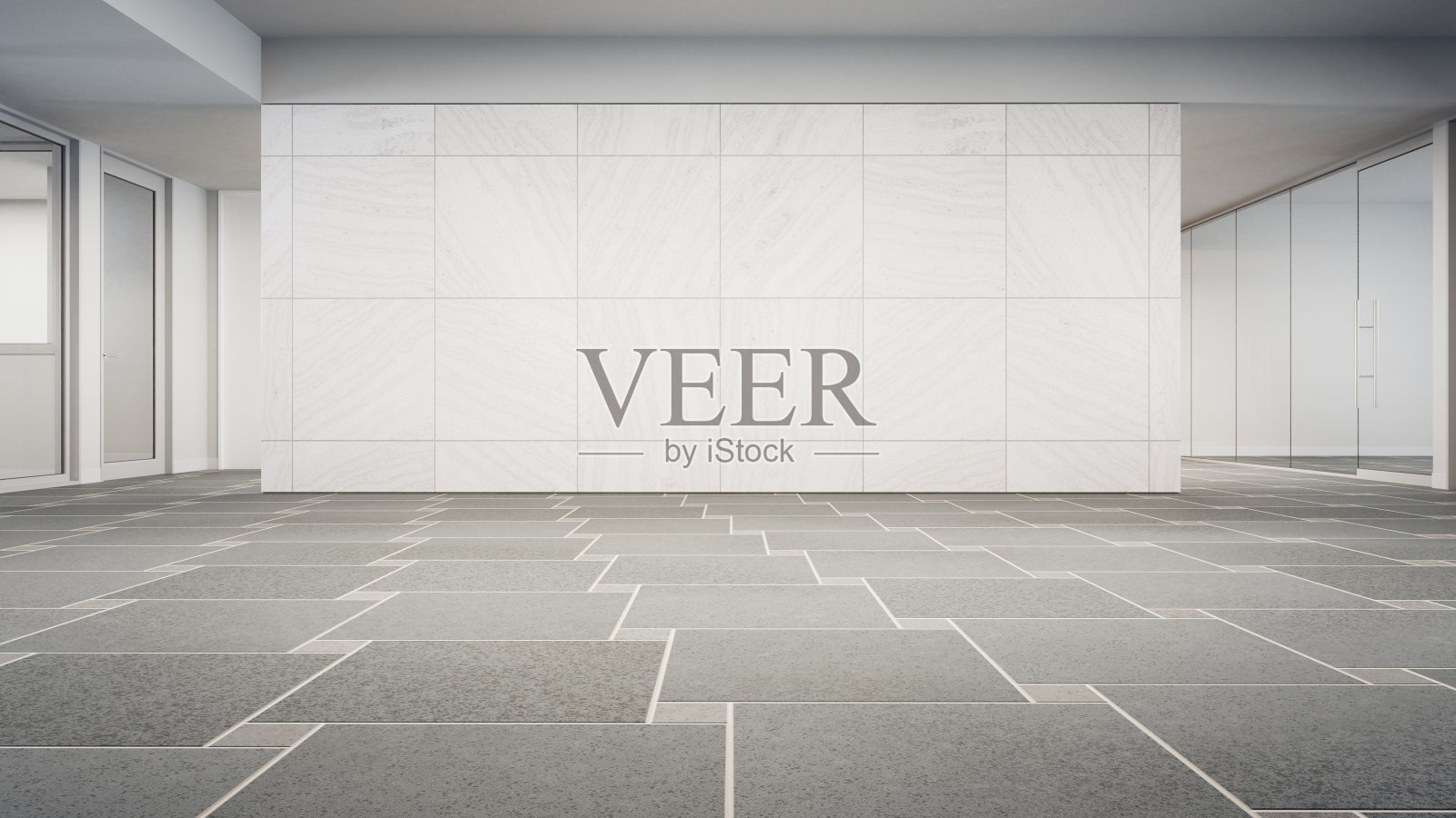 室内设计三维渲染现代办公室或公寓。照片摄影图片