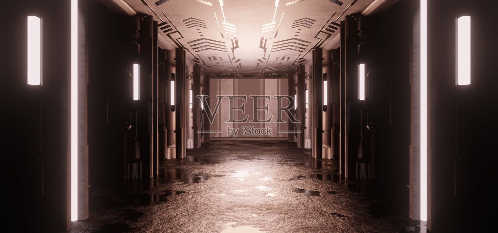 外层空间量子物理实验室超现代铜棕色米色抽象背景壁纸用于揭示照片摄影图片