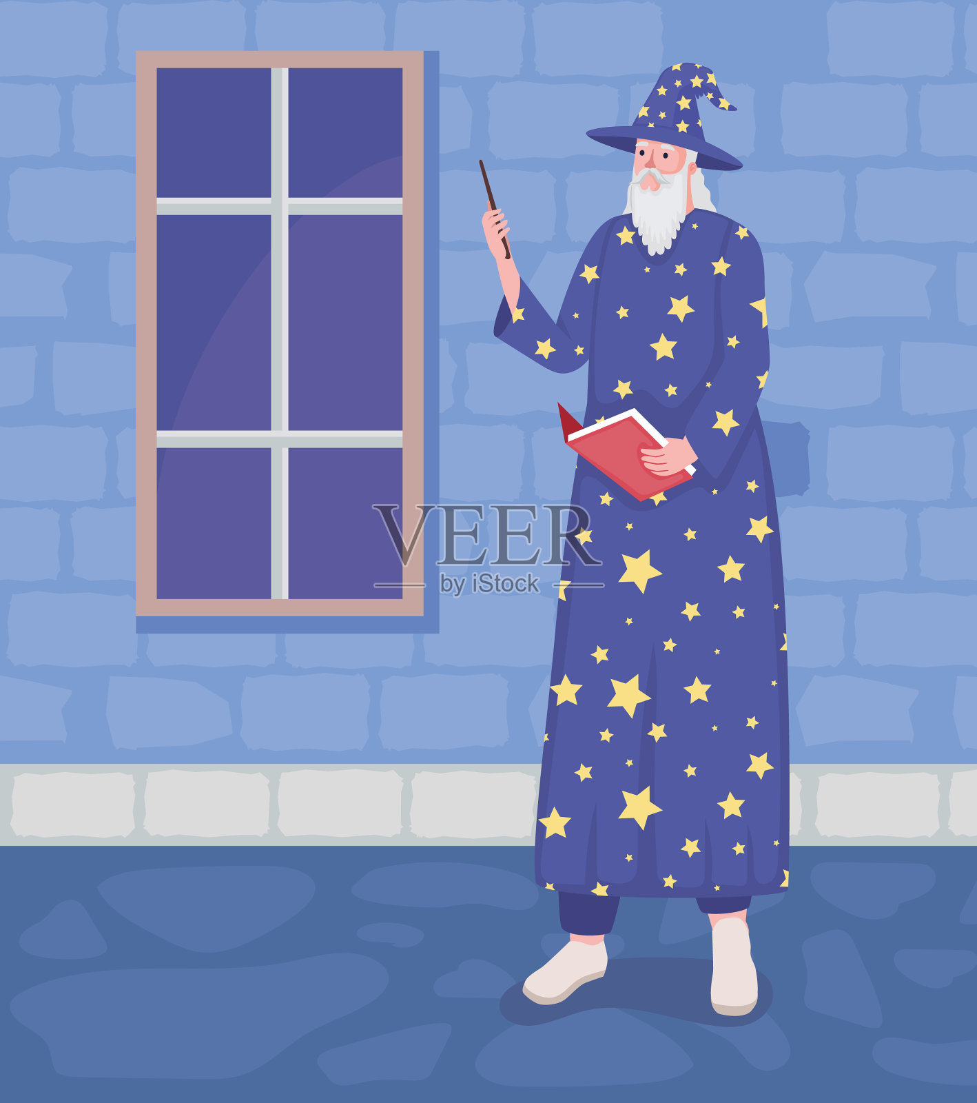 魔术师童话人物场景插画图片素材