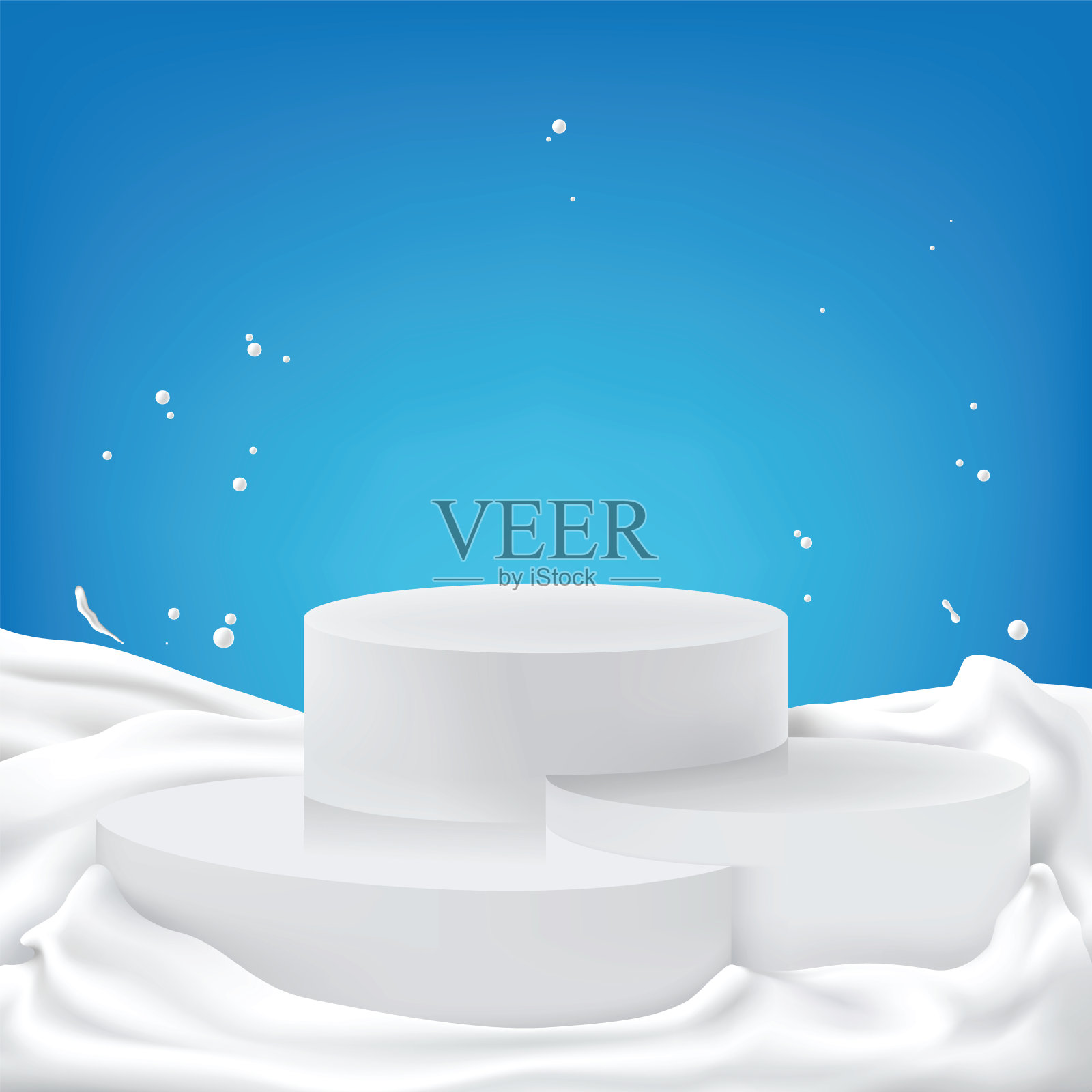 牛奶波背景展示产品的舞台。插画图片素材
