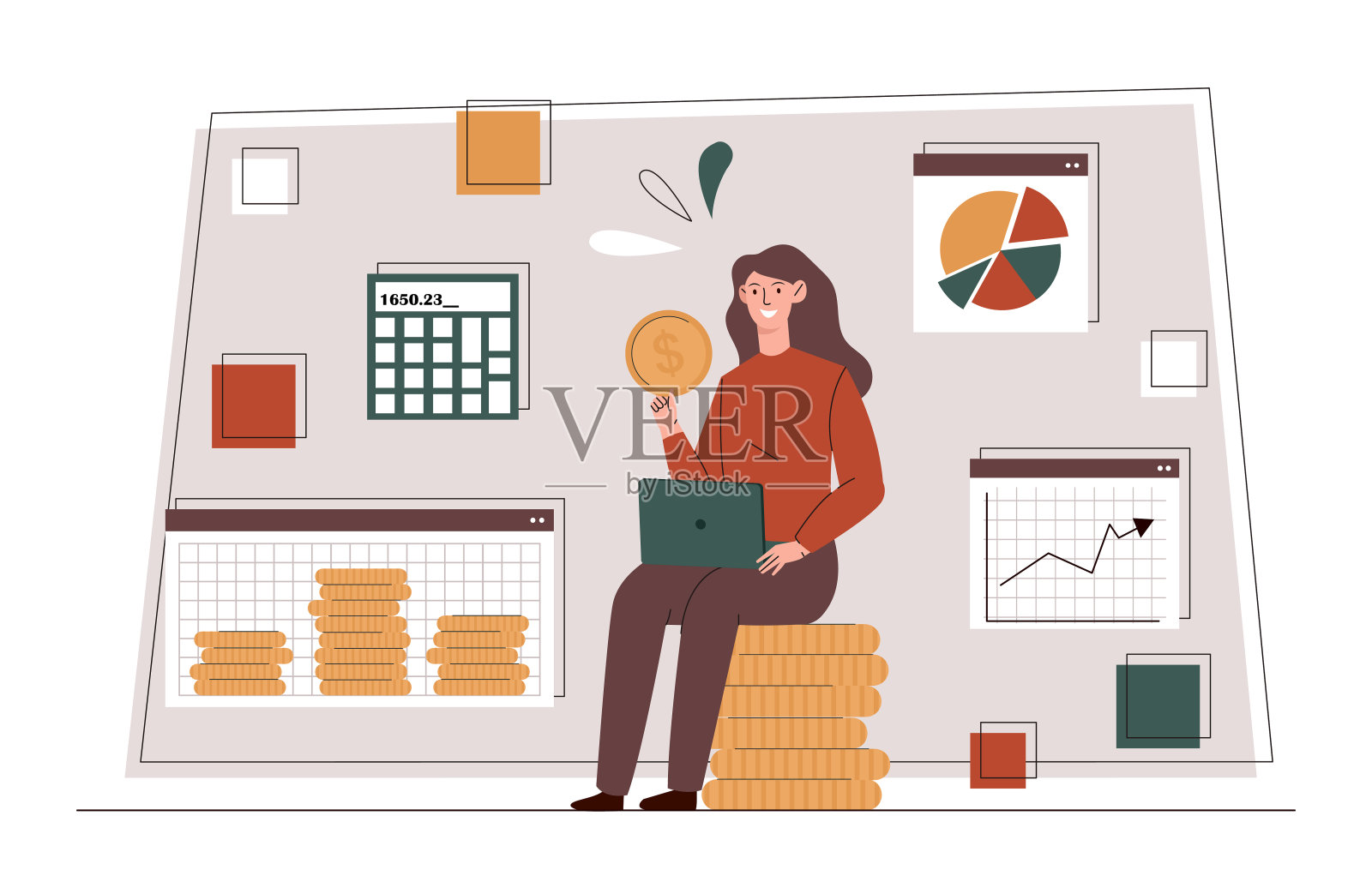 预算规划概念插画图片素材