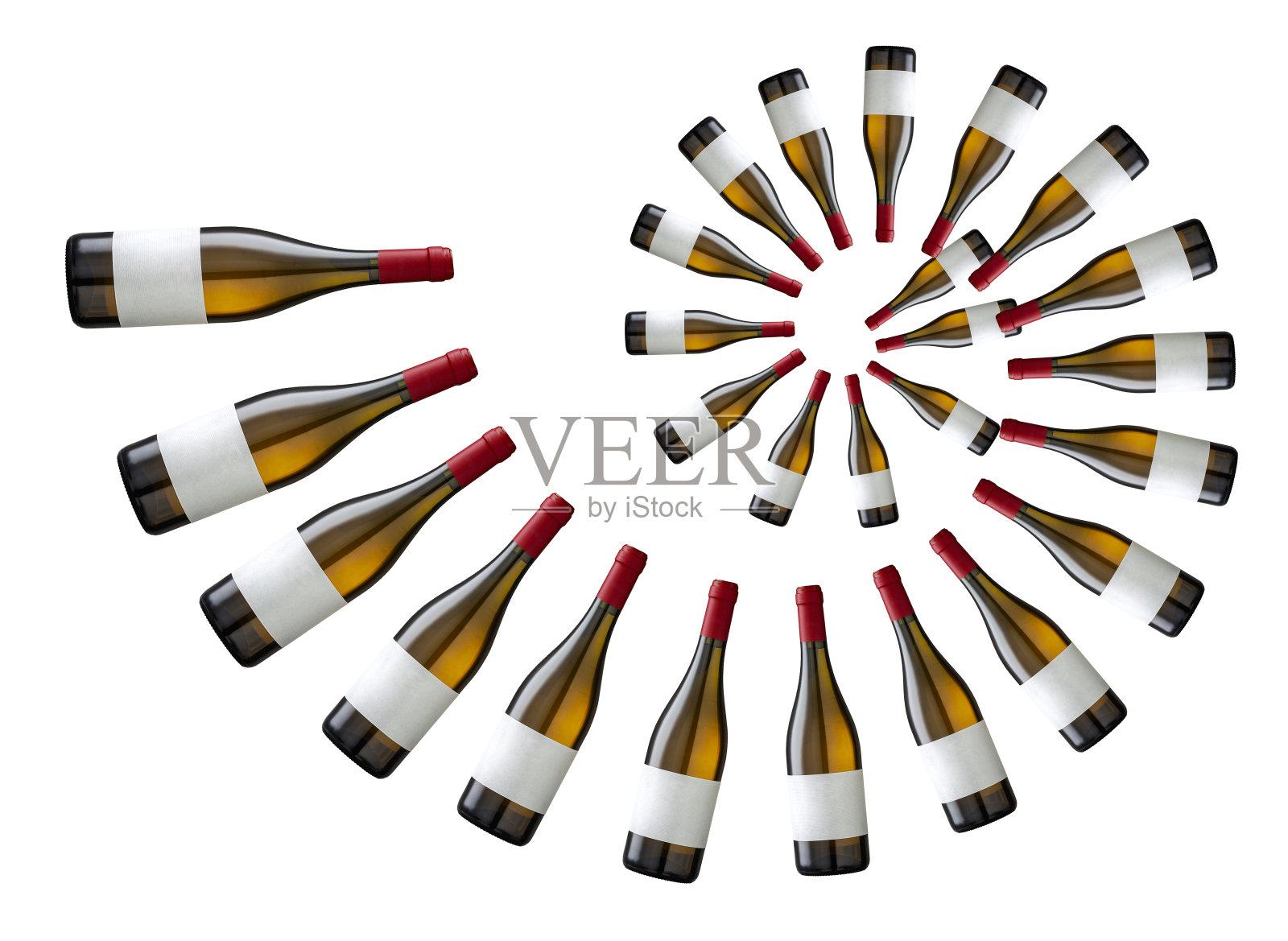 瓶子螺旋排列的图形组合照片摄影图片