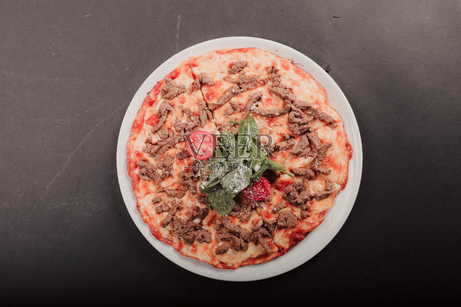 美味的混合披萨意大利美食照片摄影图片