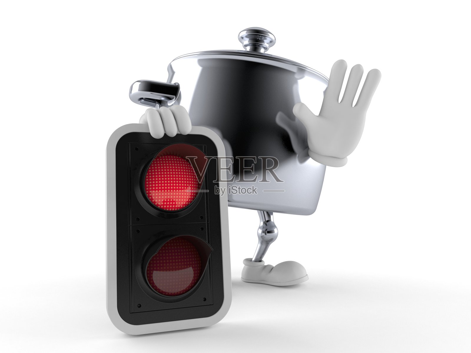 厨房锅字带红灯照片摄影图片