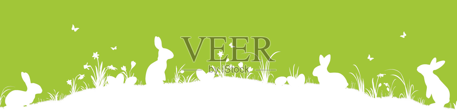 复活节快乐剪影背景插画图片素材