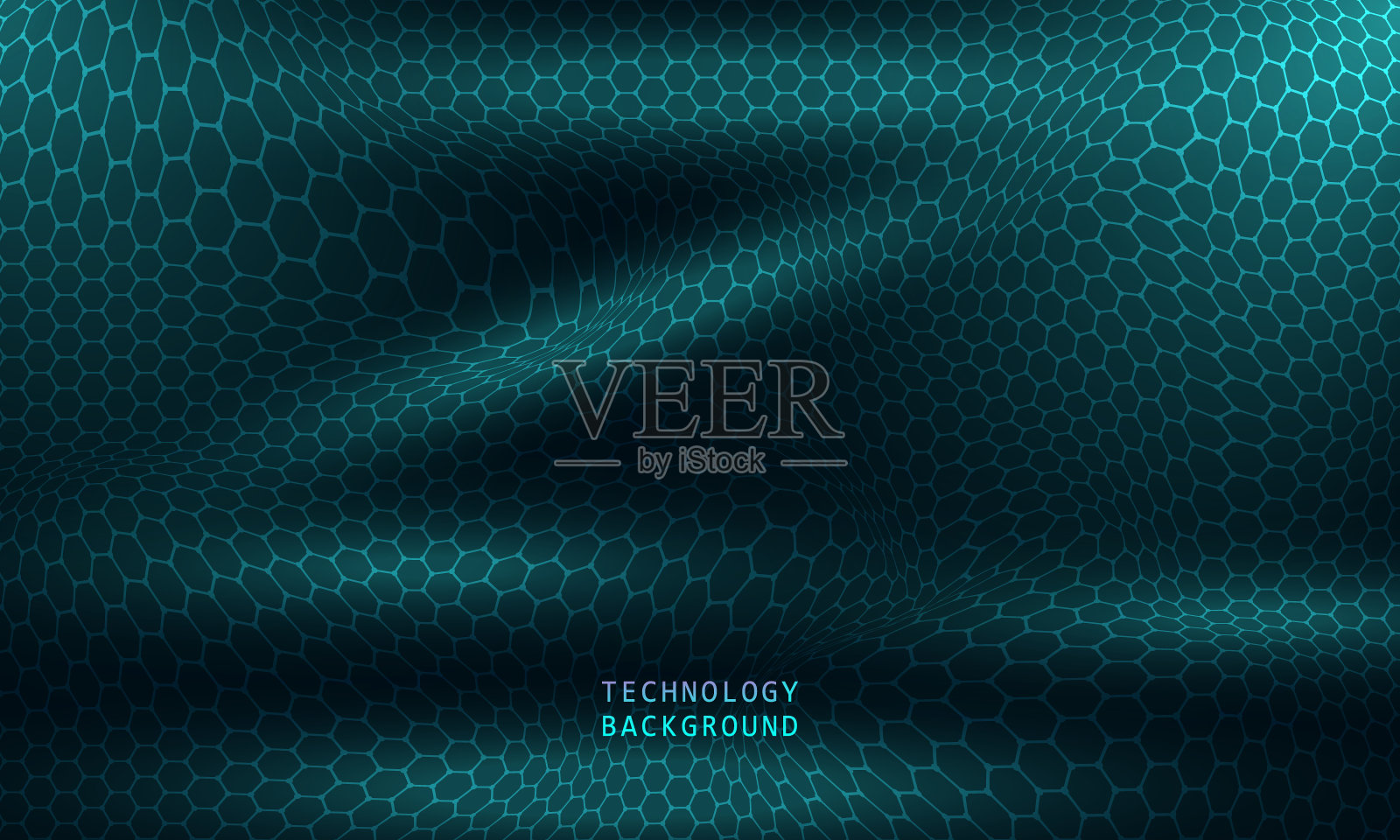 摘要波浪技术背景下的蓝光平滑而流畅。插画图片素材