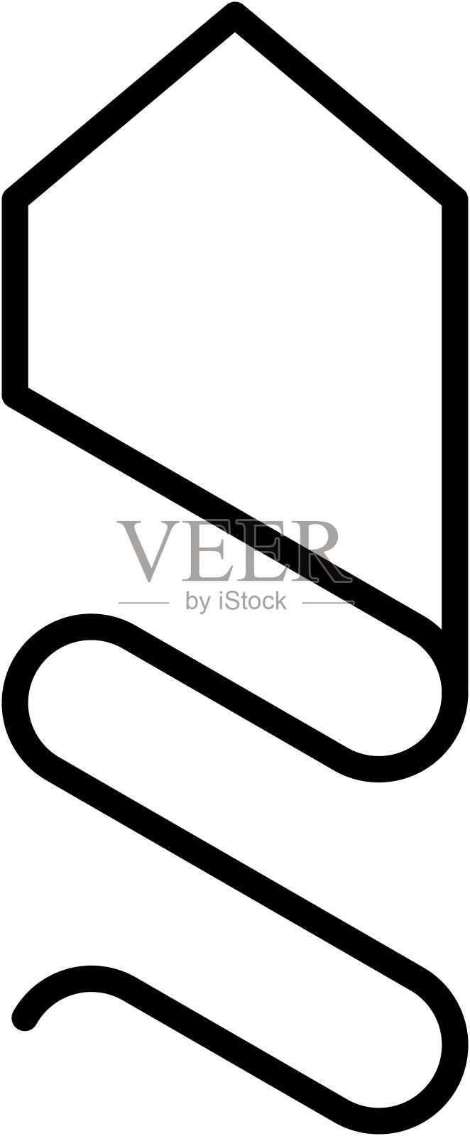 一种图形符号,显示了由山路和山上的房子组成的风筝插画图片素材