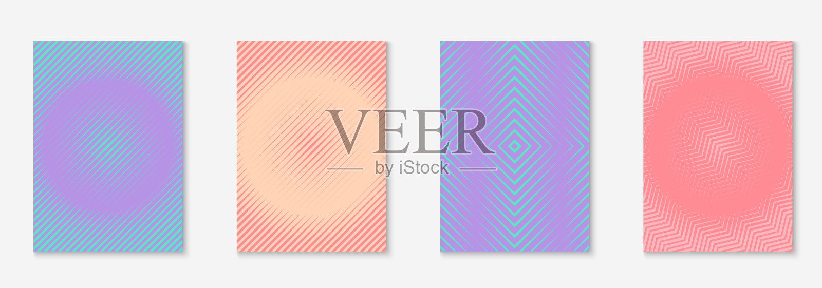 以线条几何元素为模板设计杂志封面。插画图片素材