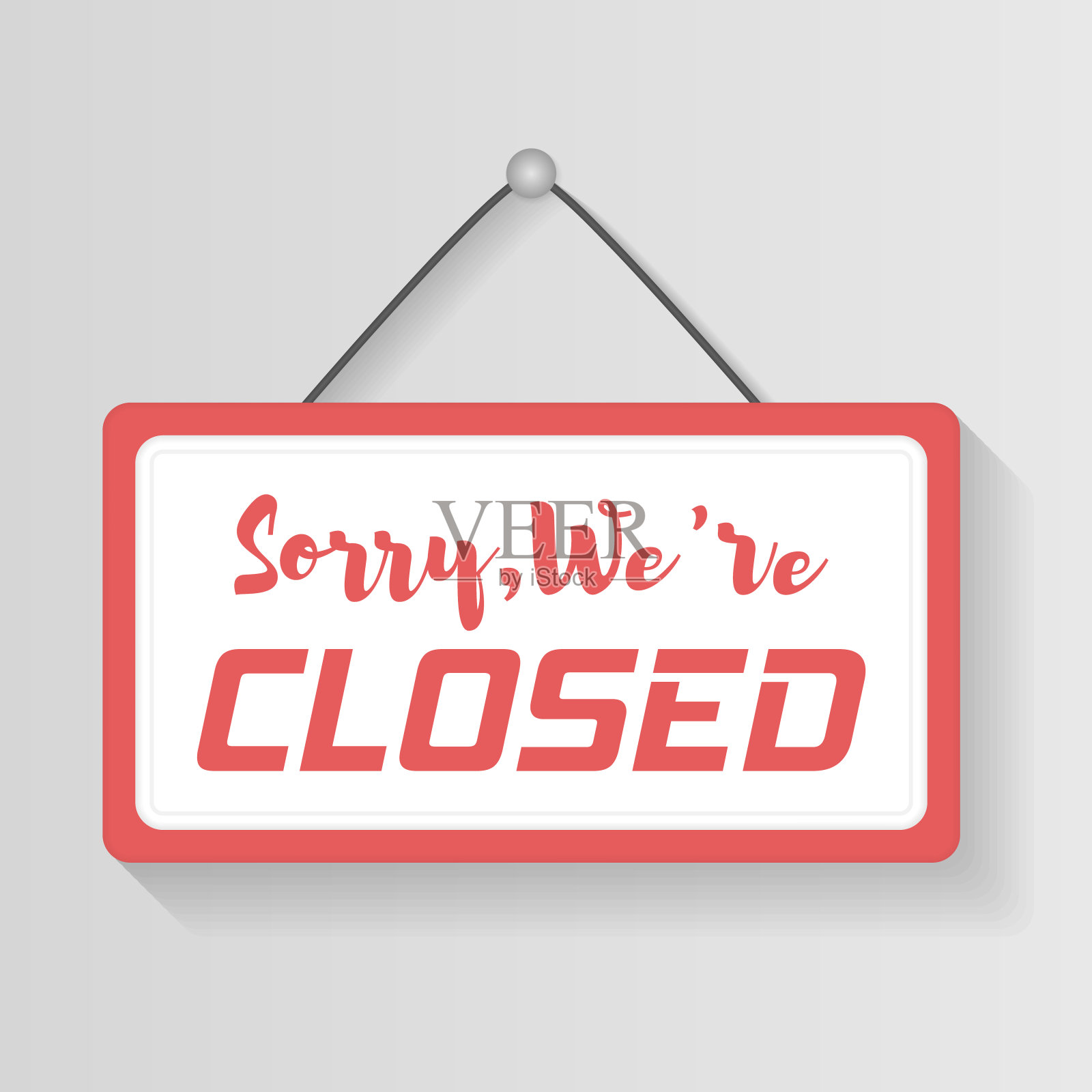 平招牌开闭,挂招牌为店。插画图片素材