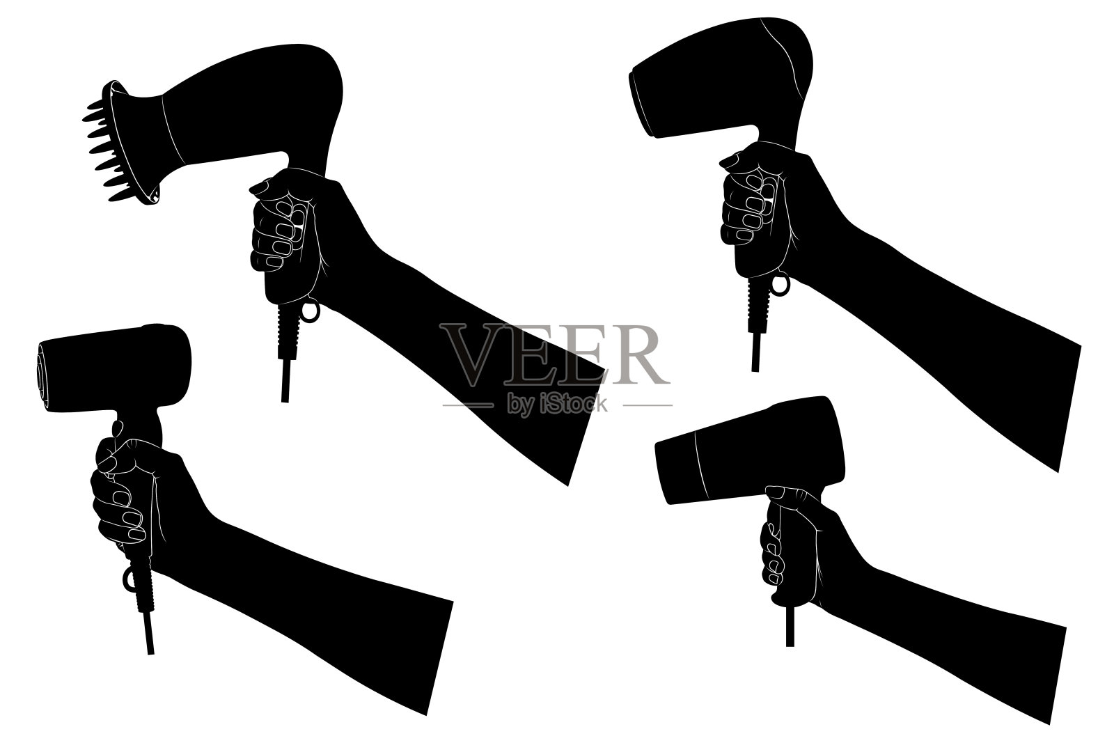 不同吹风机的插图插画图片素材