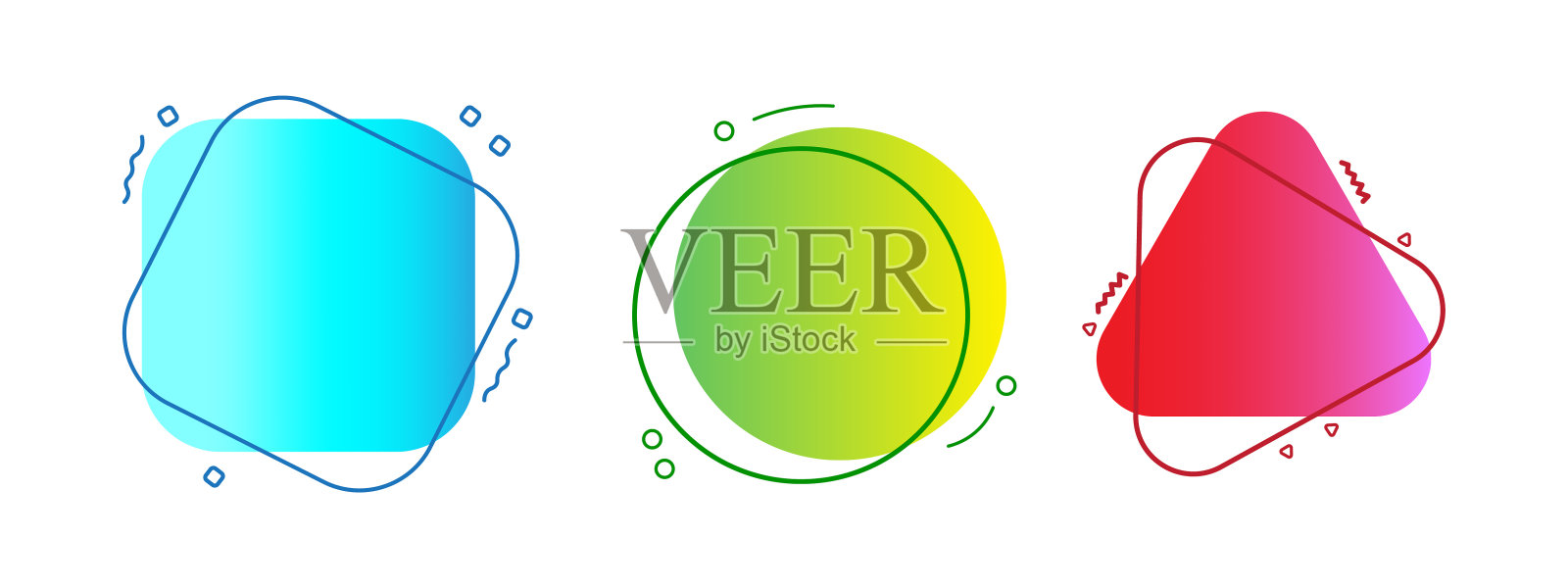 水彩斑点为传单设计框架。几何元素。矢量插图。股票的形象。插画图片素材