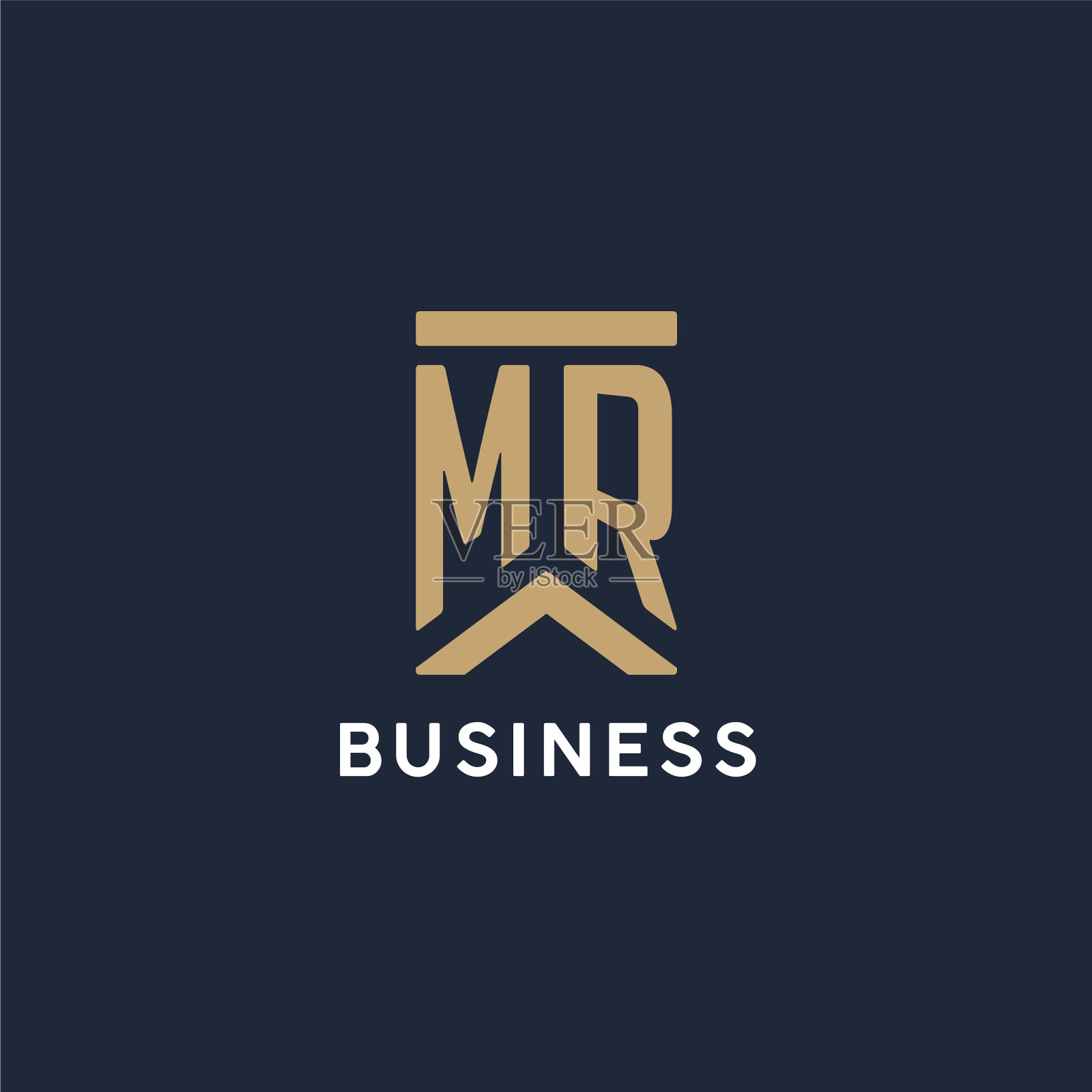 先生首字母组合的标志设计成一个长方形插画图片素材