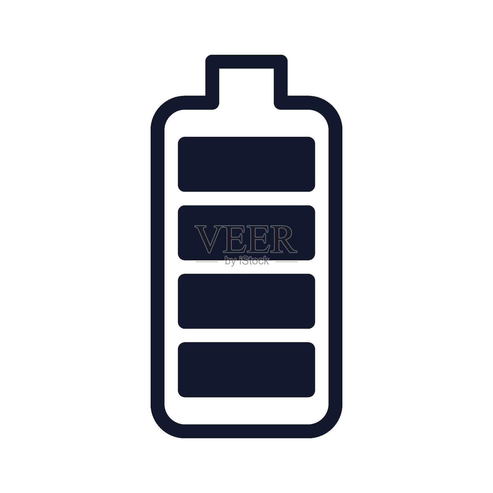 满电池水平平面图标图标素材