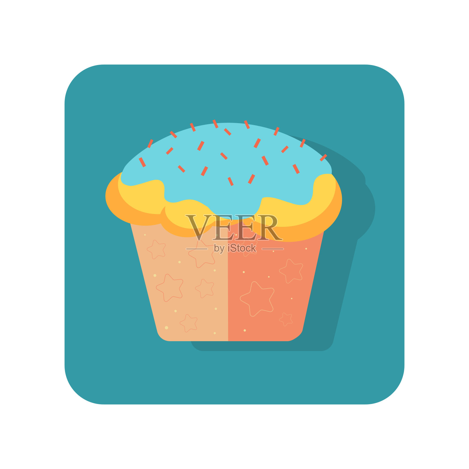 抽象按钮图标蛋糕上的白色背景-矢量插画图片素材