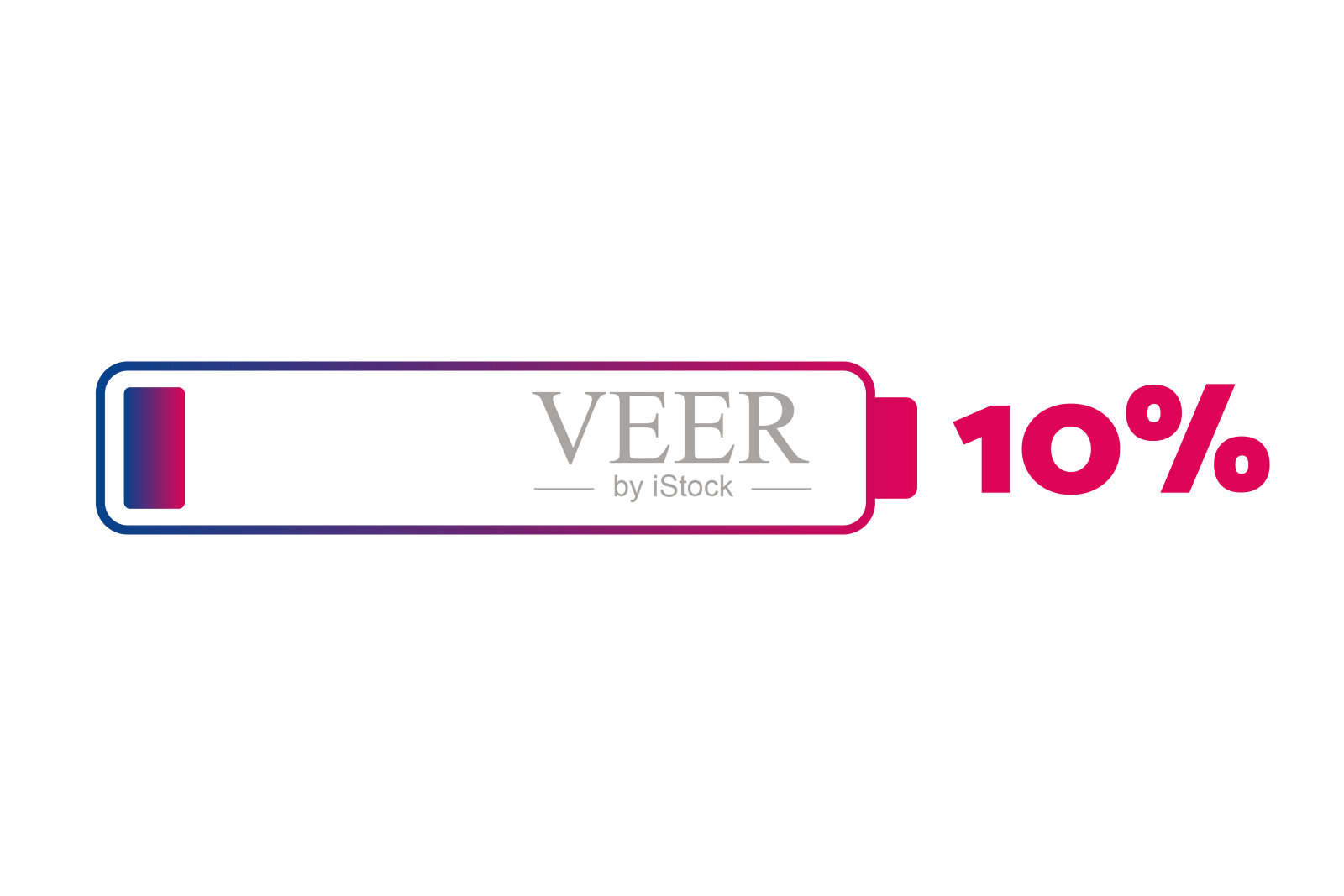 10%的图表。矢量图形的比例。孤立的梯度图标。签名下载,充电,成长,进步,业务,设计设计元素图片