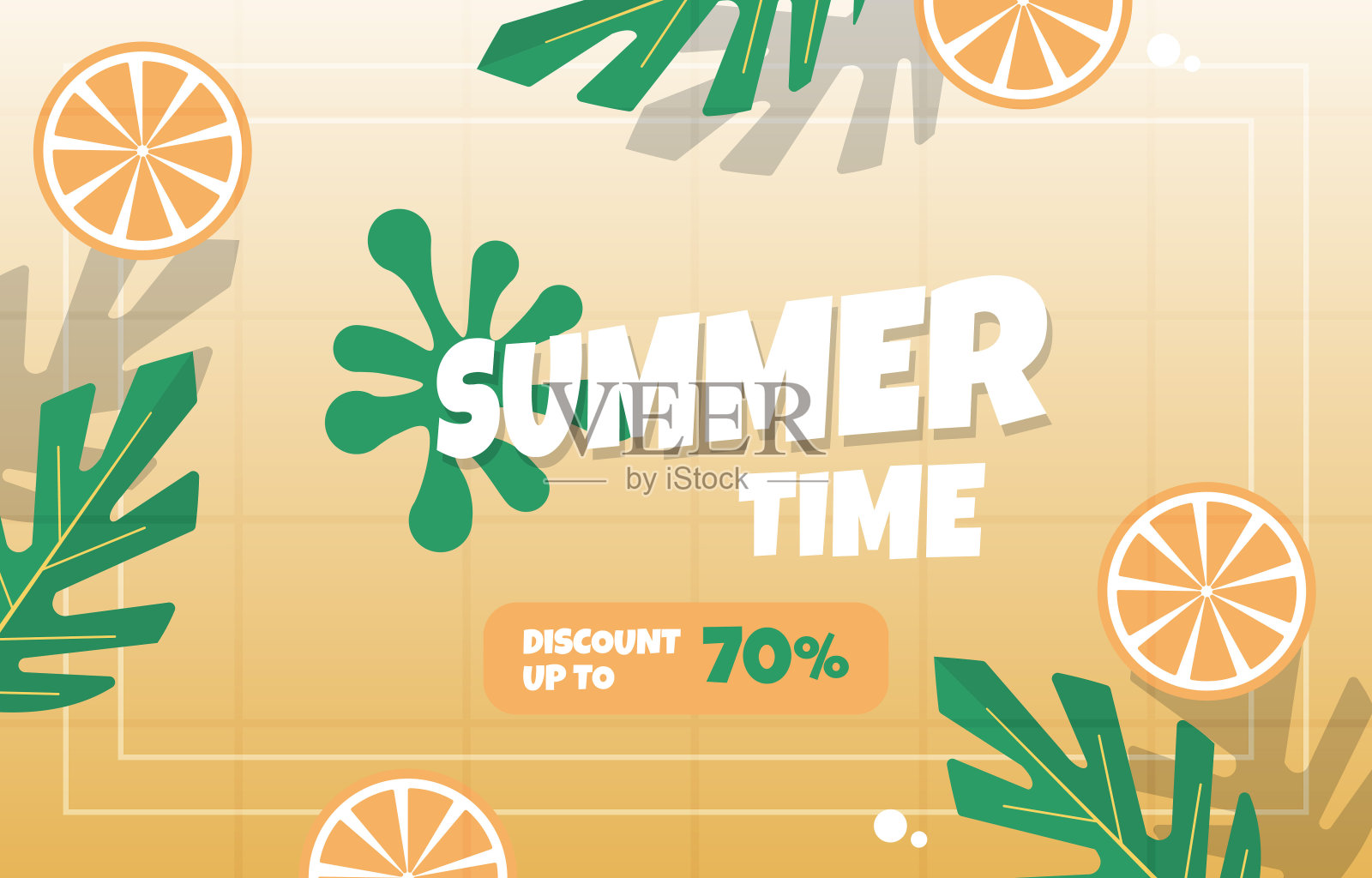 游泳池水果暑期减价活动海报插画图片素材