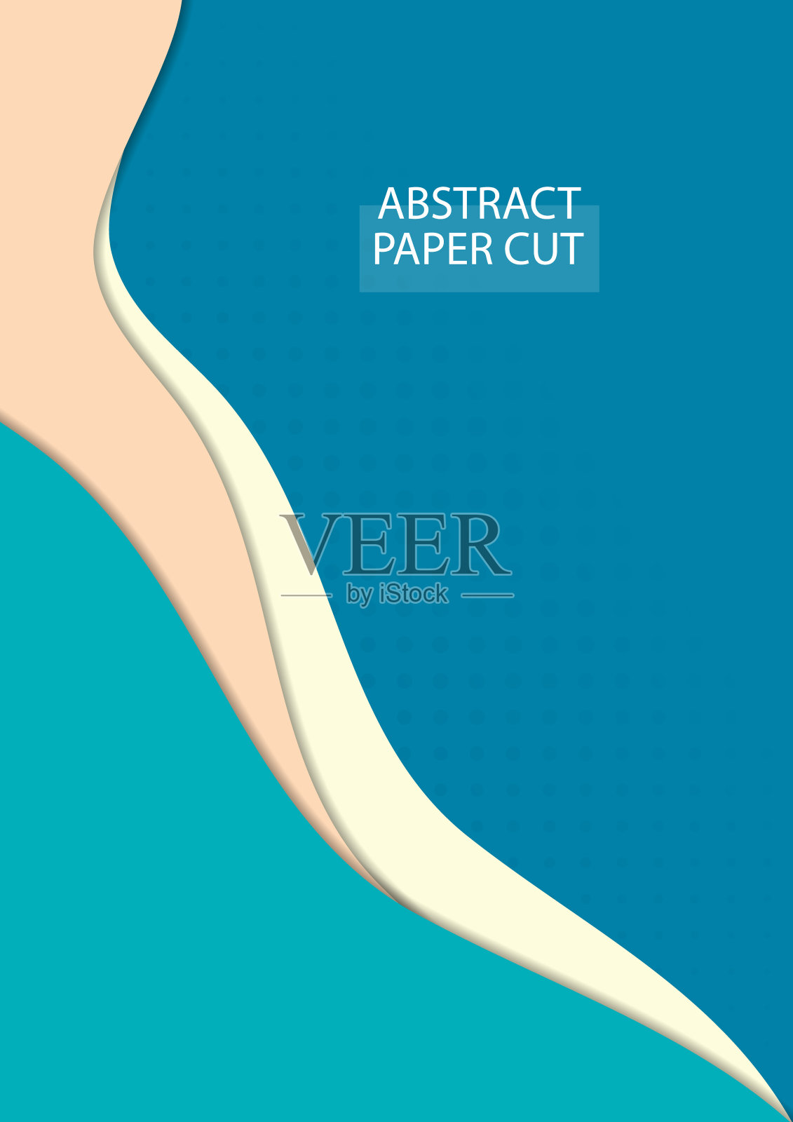 动态波浪软橙色剪纸风格的背景设计。向量设计元素图片