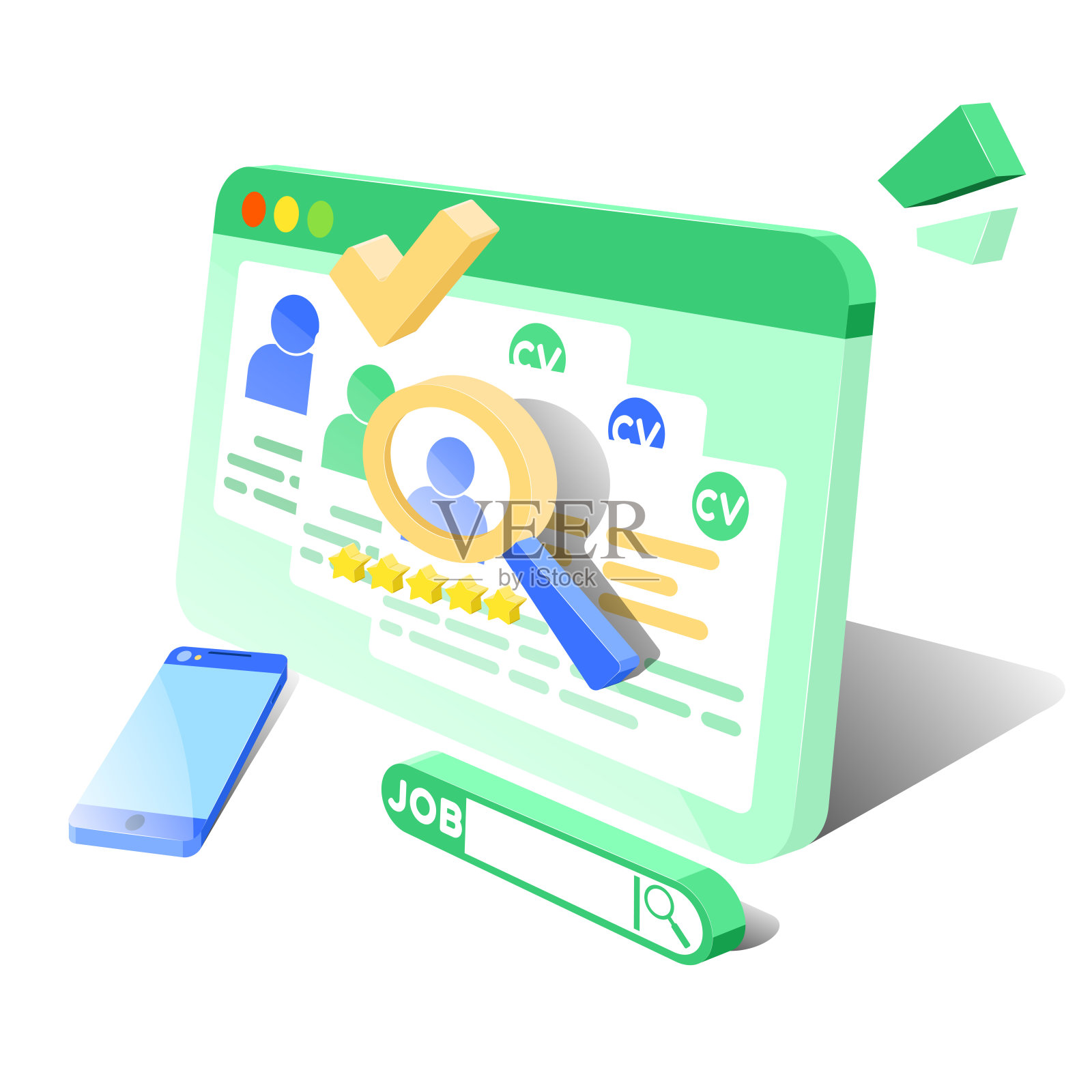 等距概念的就业,招聘和在线招聘。网上招聘机构。插画图片素材