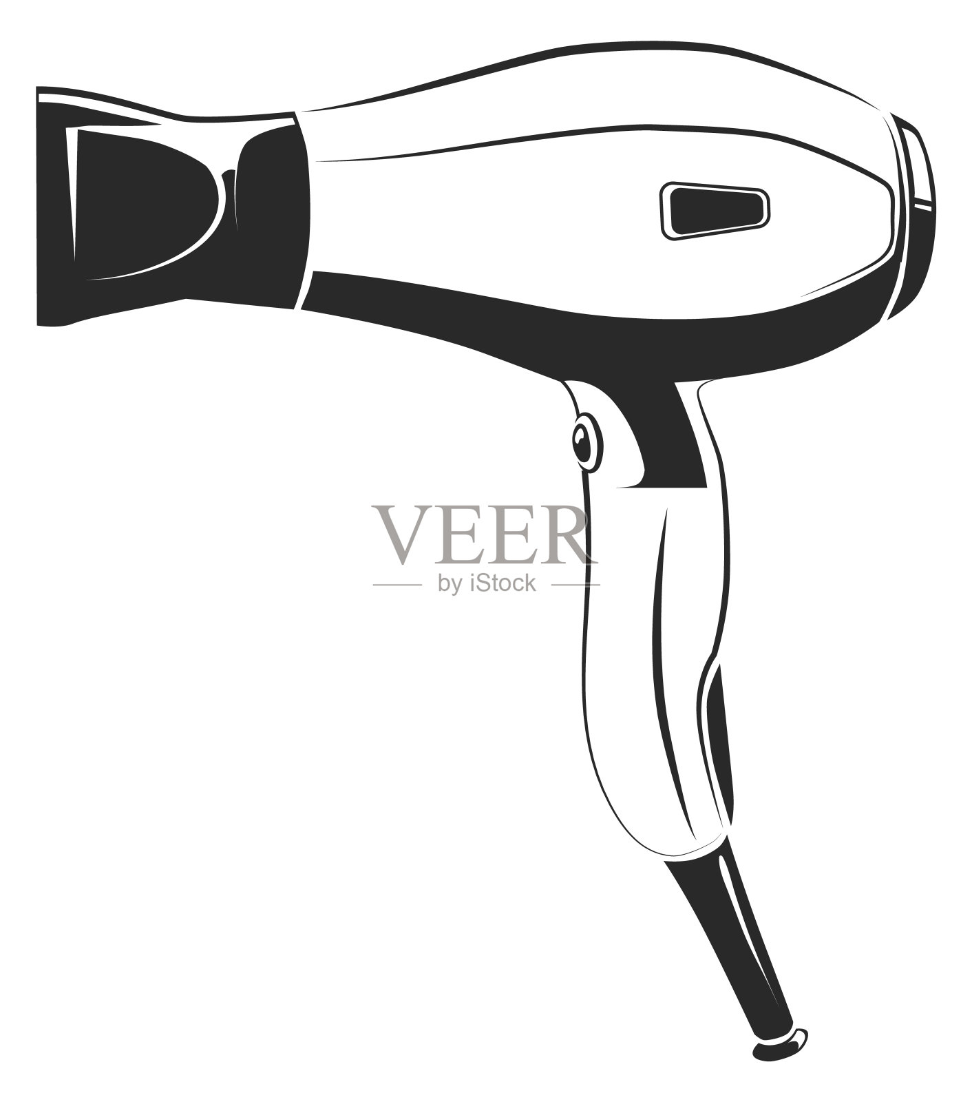 吹风机图标。吹气装置符号插画图片素材