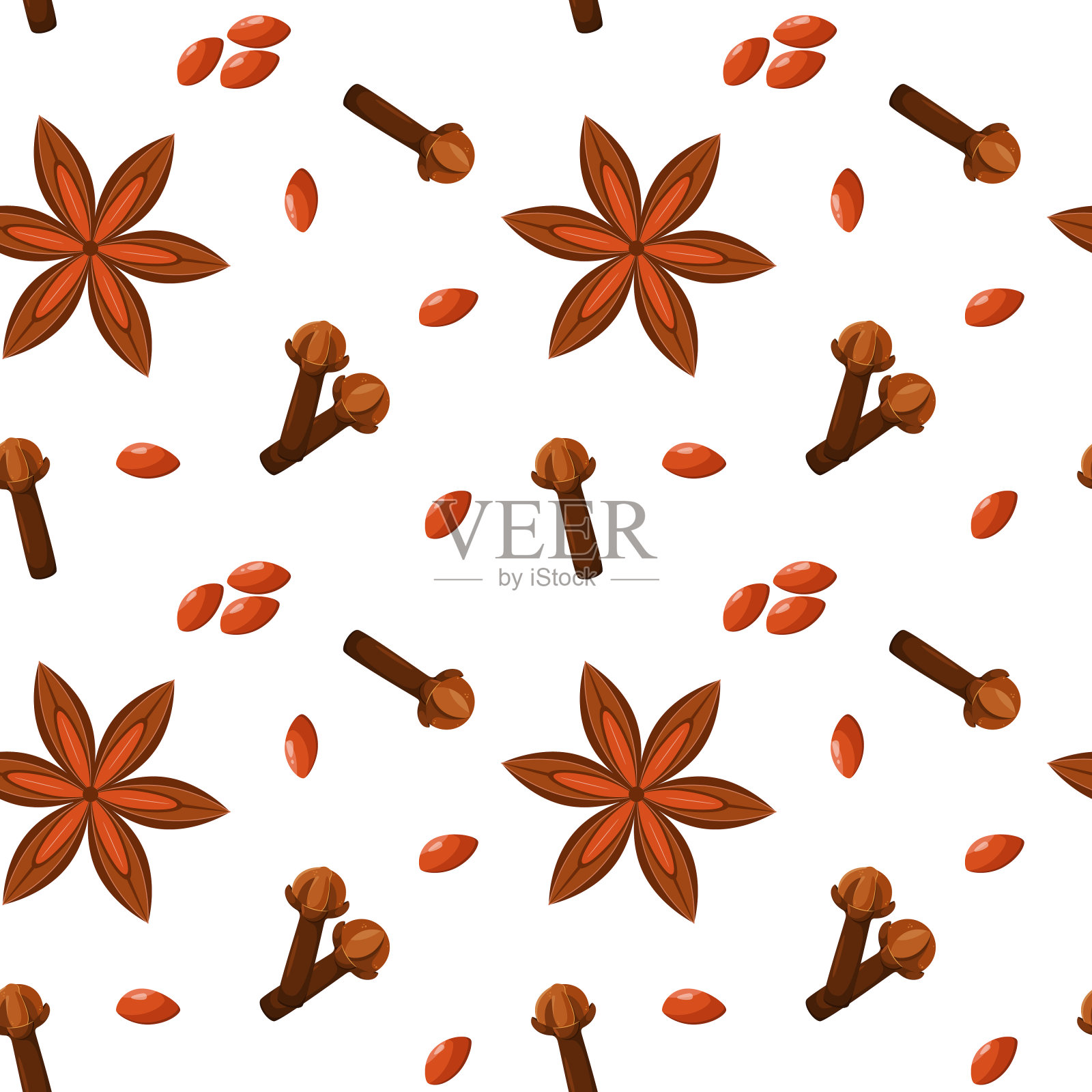 无缝搭配香料插画图片素材