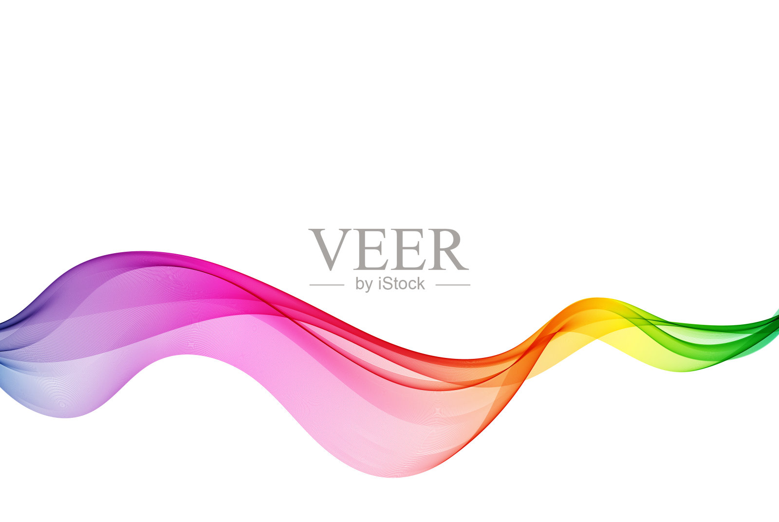 抽象的烟雾波背景。透明多色抽象波流。设计元素图片