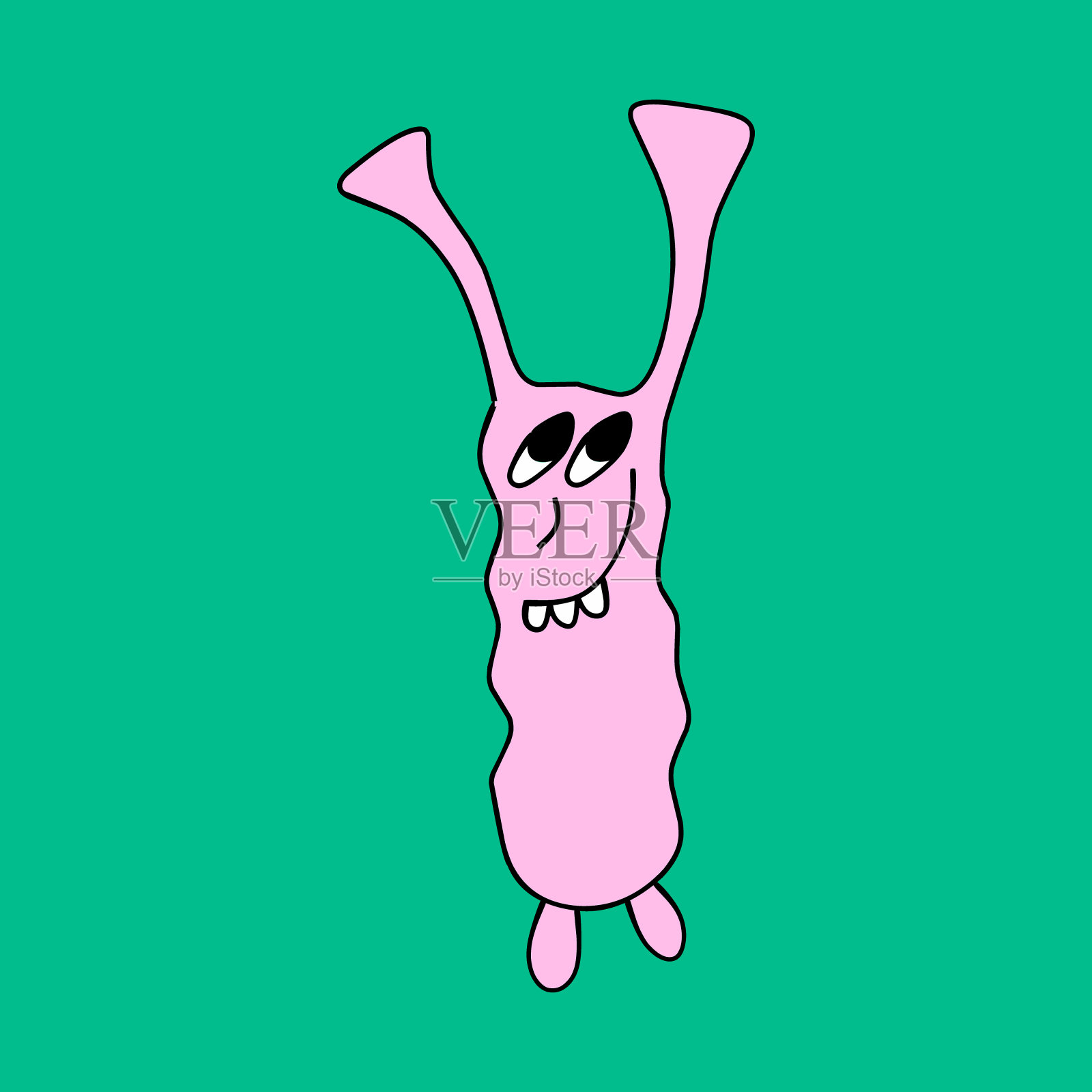 可爱的卡通滑稽的怪物孤立设计元素图片