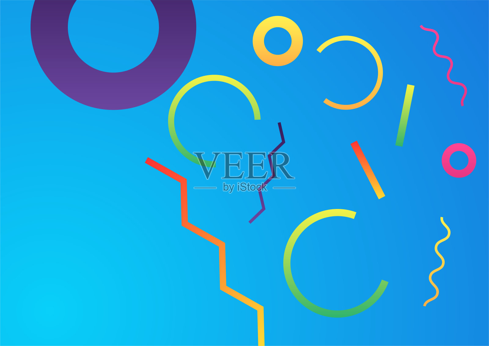 现代渐变蓝色抽象彩色几何封面设计背景插画图片素材