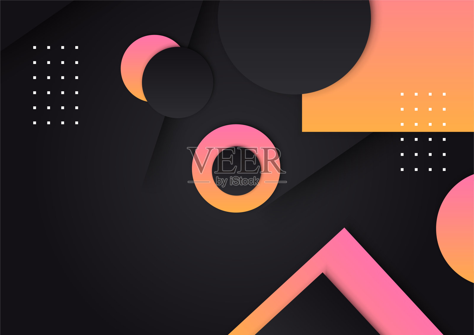 几何梯度黑橙粉抽象彩色封面设计背景插画图片素材