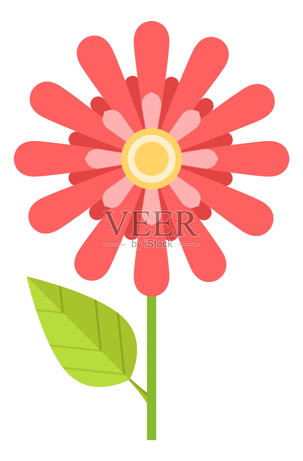 可爱的红色的花。花园里盛开的植物。春天的象征插画图片素材